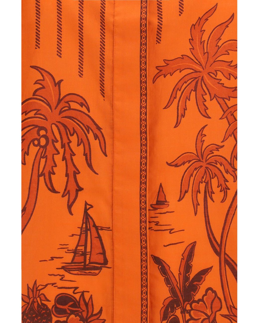 ALÉMAIS Orange Oversized Printed Shirt Cotton