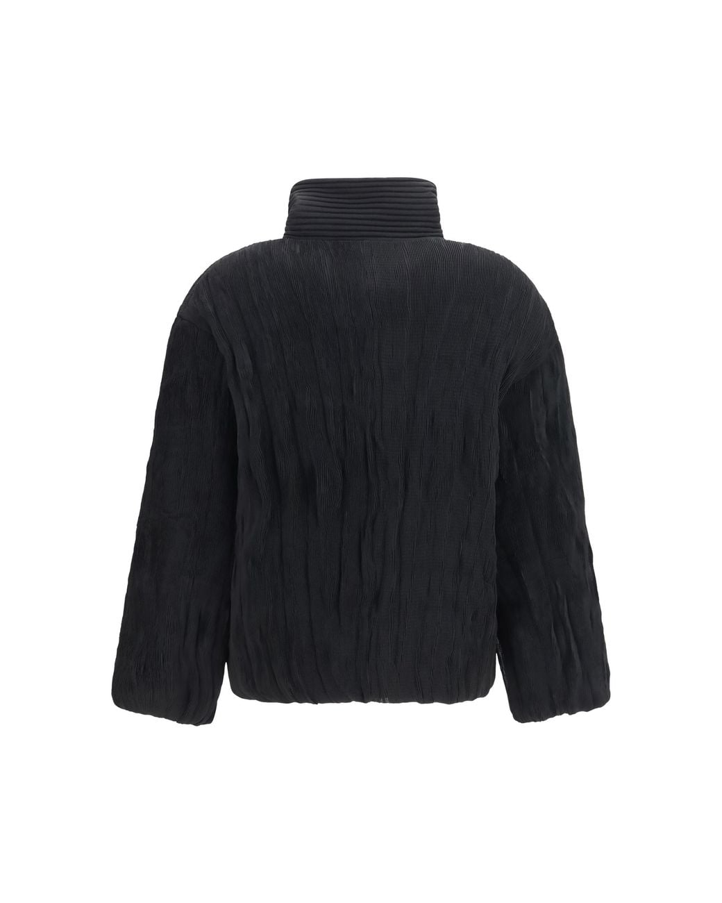 GONGDID DESIGN Blue Jacket Short Padded With Striped Fabric Polyester