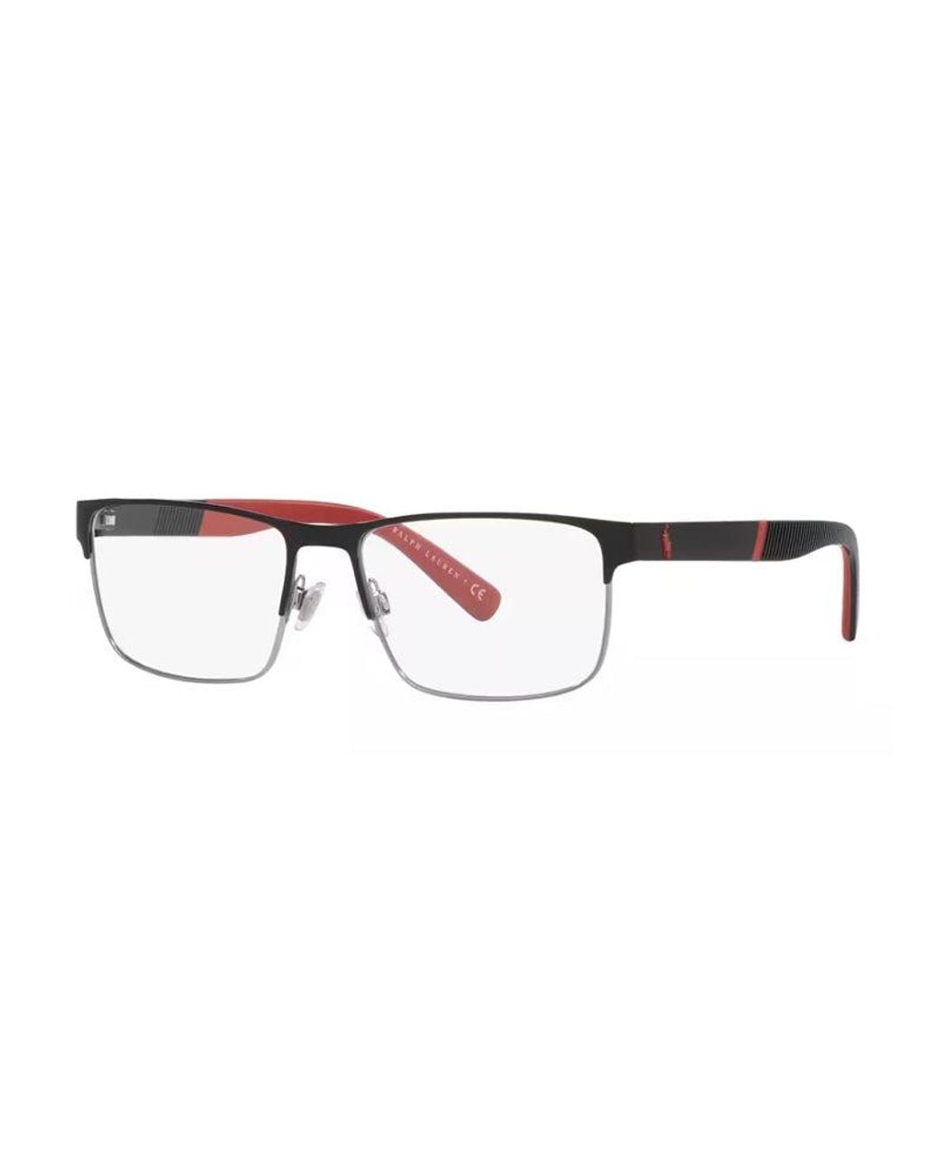 Polo Ralph Lauren Brown Eyeglasses Rectangle Full Rim, Shiny Gunmetal Frame And Clear Demo Lenses Lens Ph12159003 Sunglasses for men