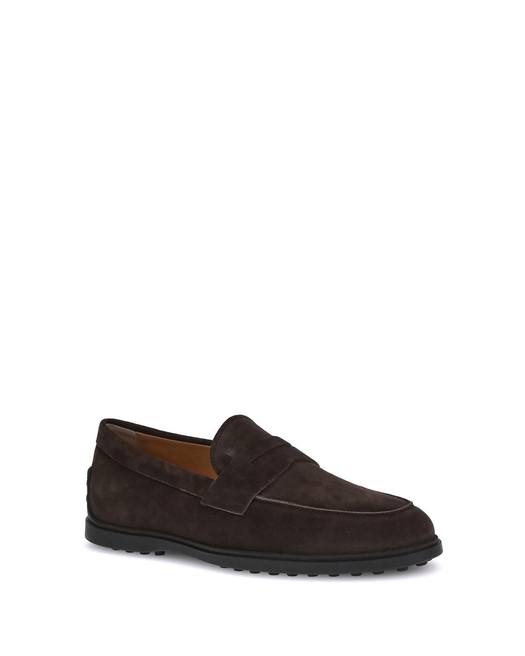 Tod's Black Suede Loafers With Monogram Detail Calf Leather Bos Taurus for men