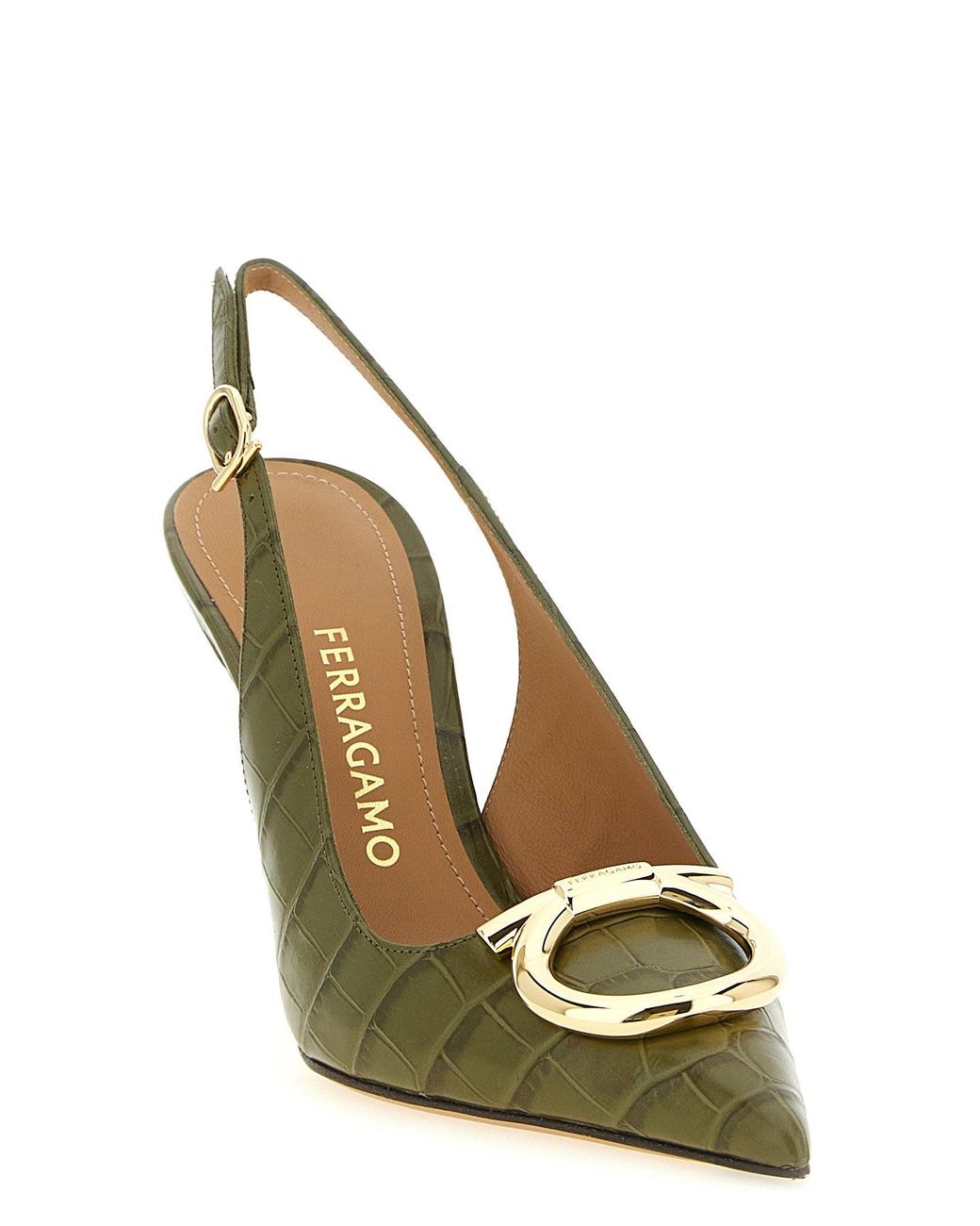 Ferragamo Metallic Sara Slingback Pump