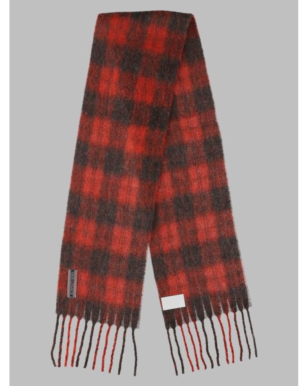 Our Legacy Red Alpaca Wool Scarf Polyamide Scarfs for men