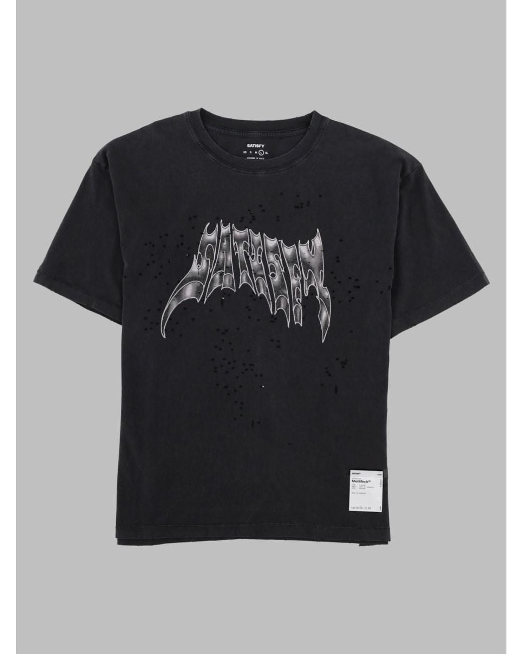 Satisfy Black Mothtech T-Shirt Cotton T-Shirts And Polos for men