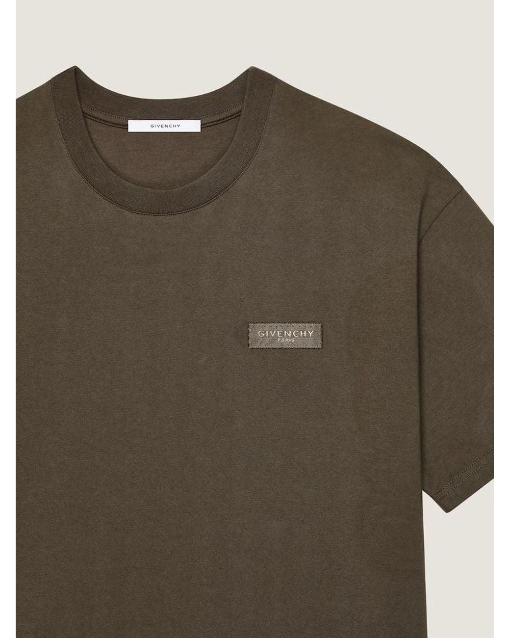 Givenchy Green Givenchy Logo-Embroidered T-Shirt for men