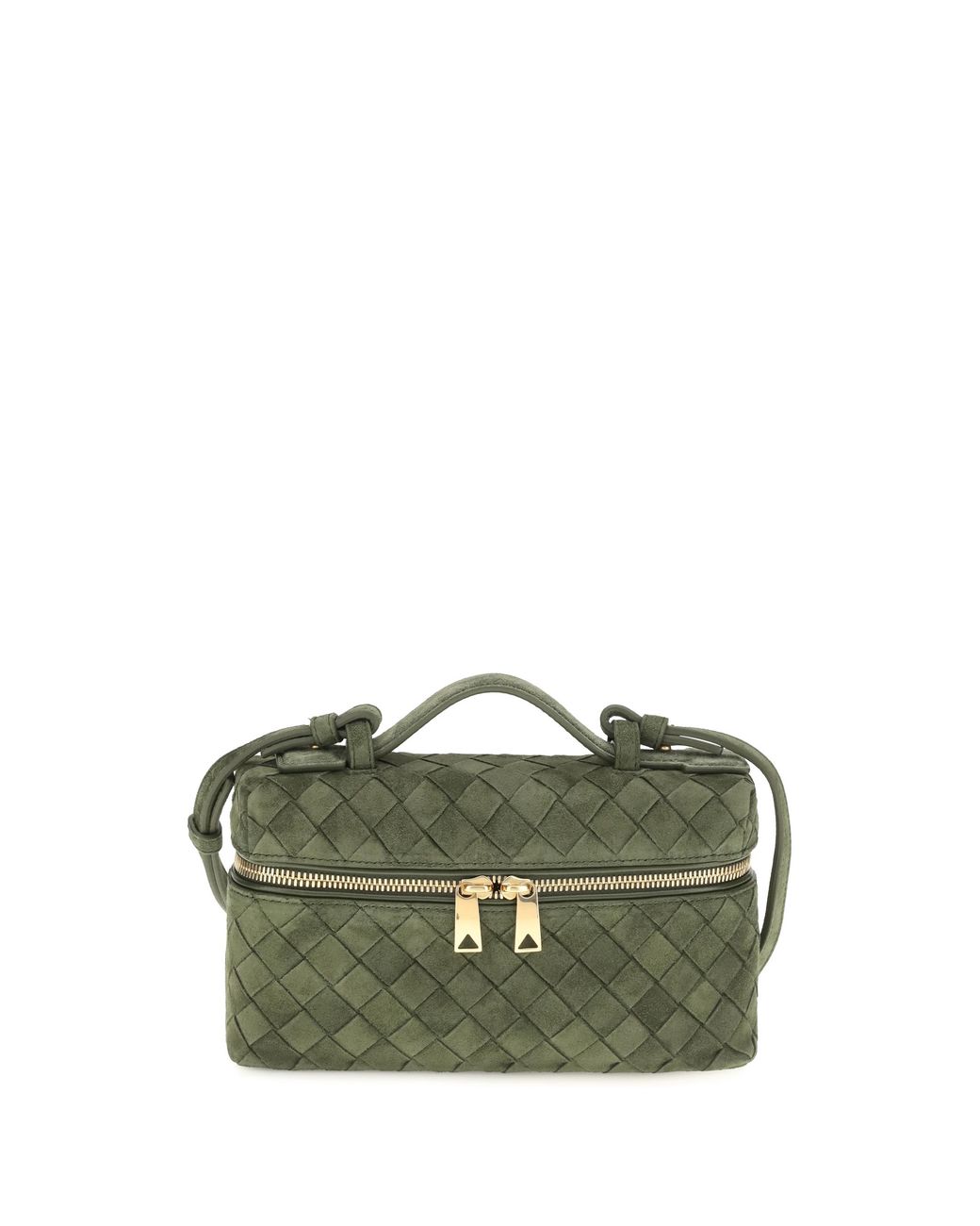 Bottega Veneta Green Shoulder Bag Bang Tweed- Tweed/ Calf Leather
