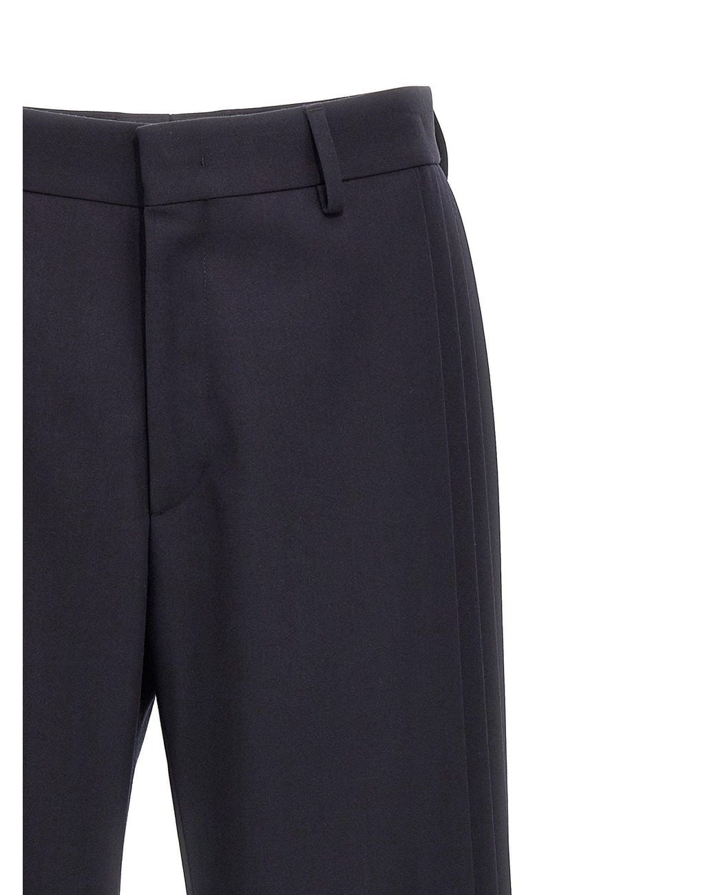 Fendi Blue Wool Crêpe Trousers