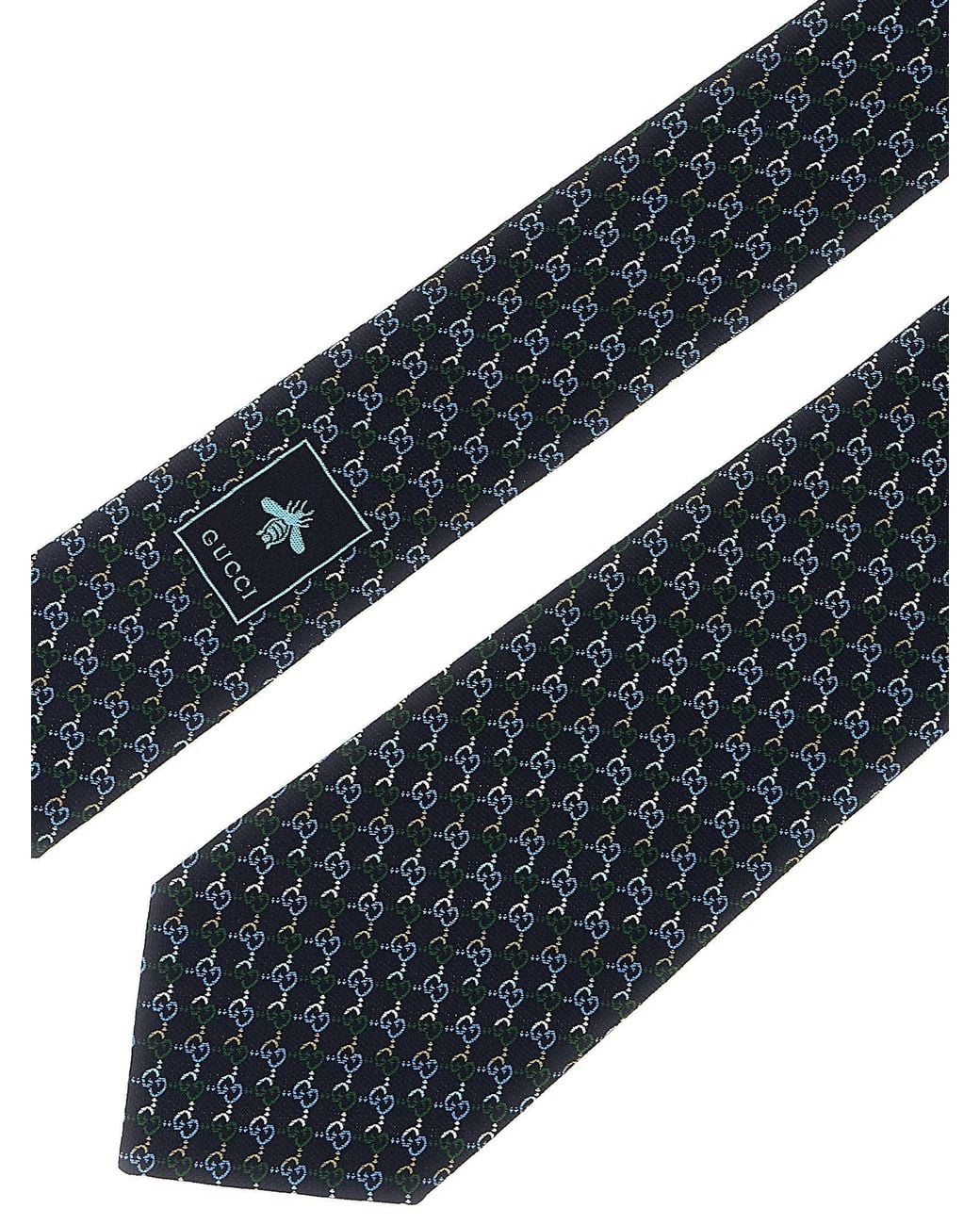 Gucci Black Gg Jacquard Silk Necktie