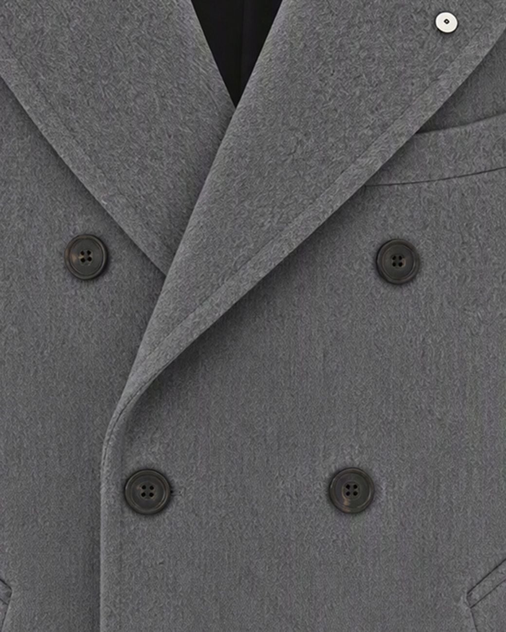 L.b.m. 1911 Gray Double-Breasted Coat Virgin Wool for men