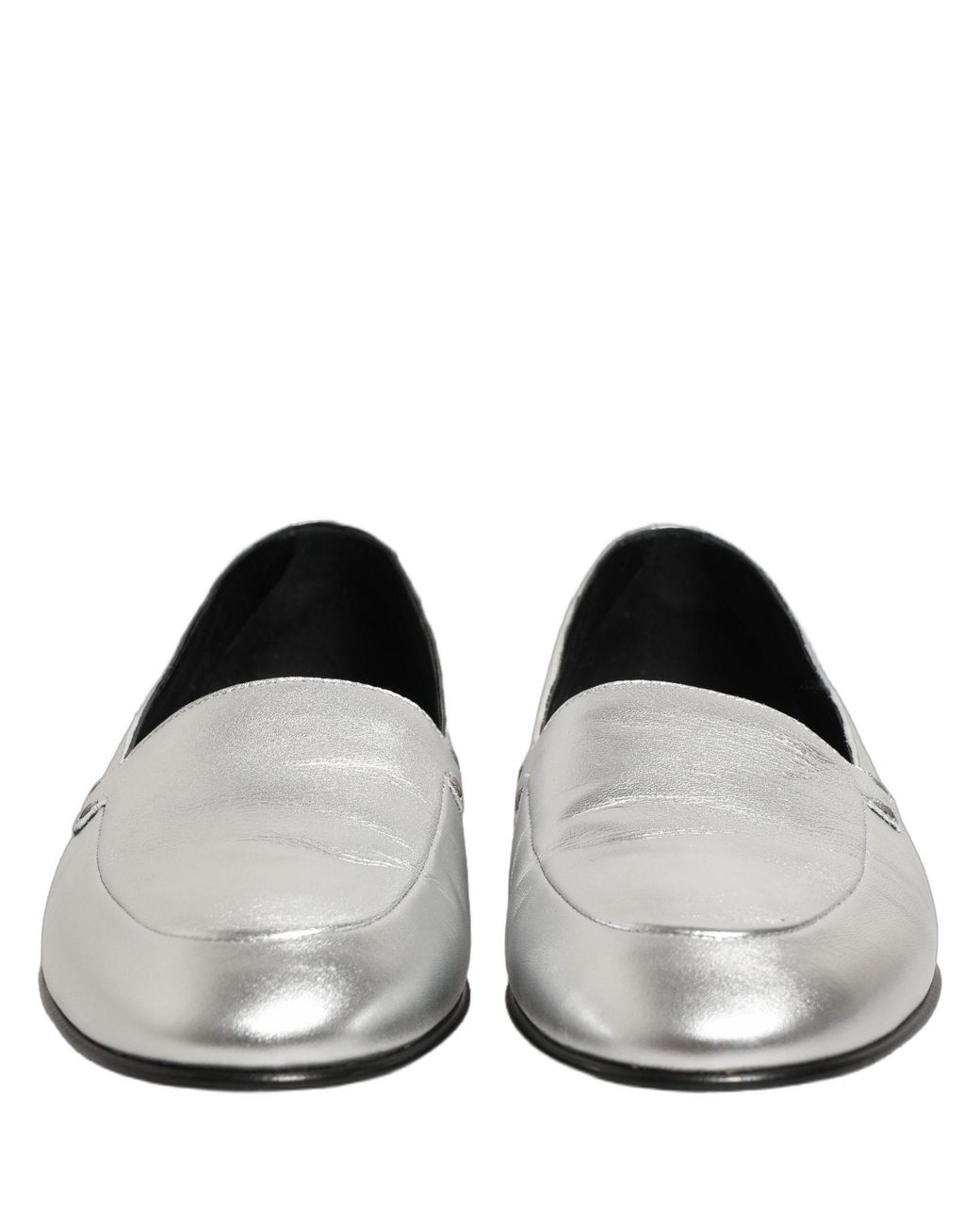 Dolce & Gabbana Black Leather Dg Logo Slip On Loafers Shoes for men