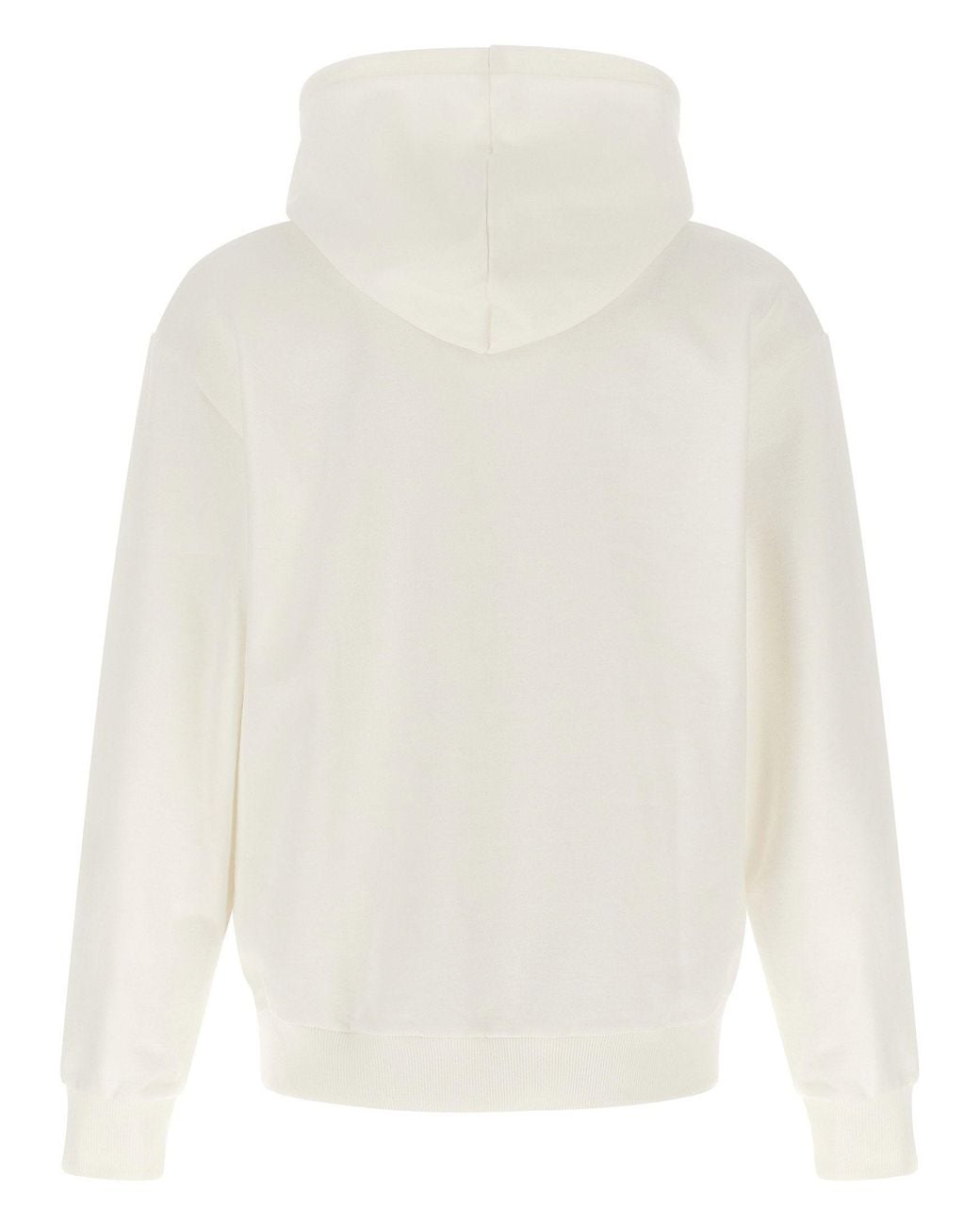 Lacoste White Logo-Embroidered Cotton Blend Hoodie