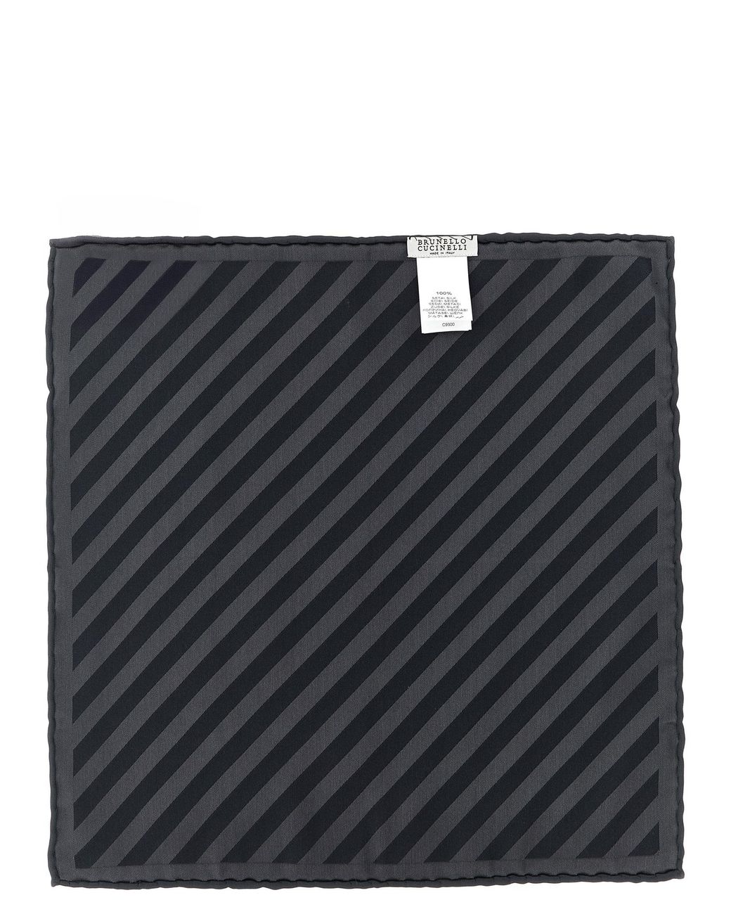 Brunello Cucinelli Black Silk Pocket Square Accessory for men
