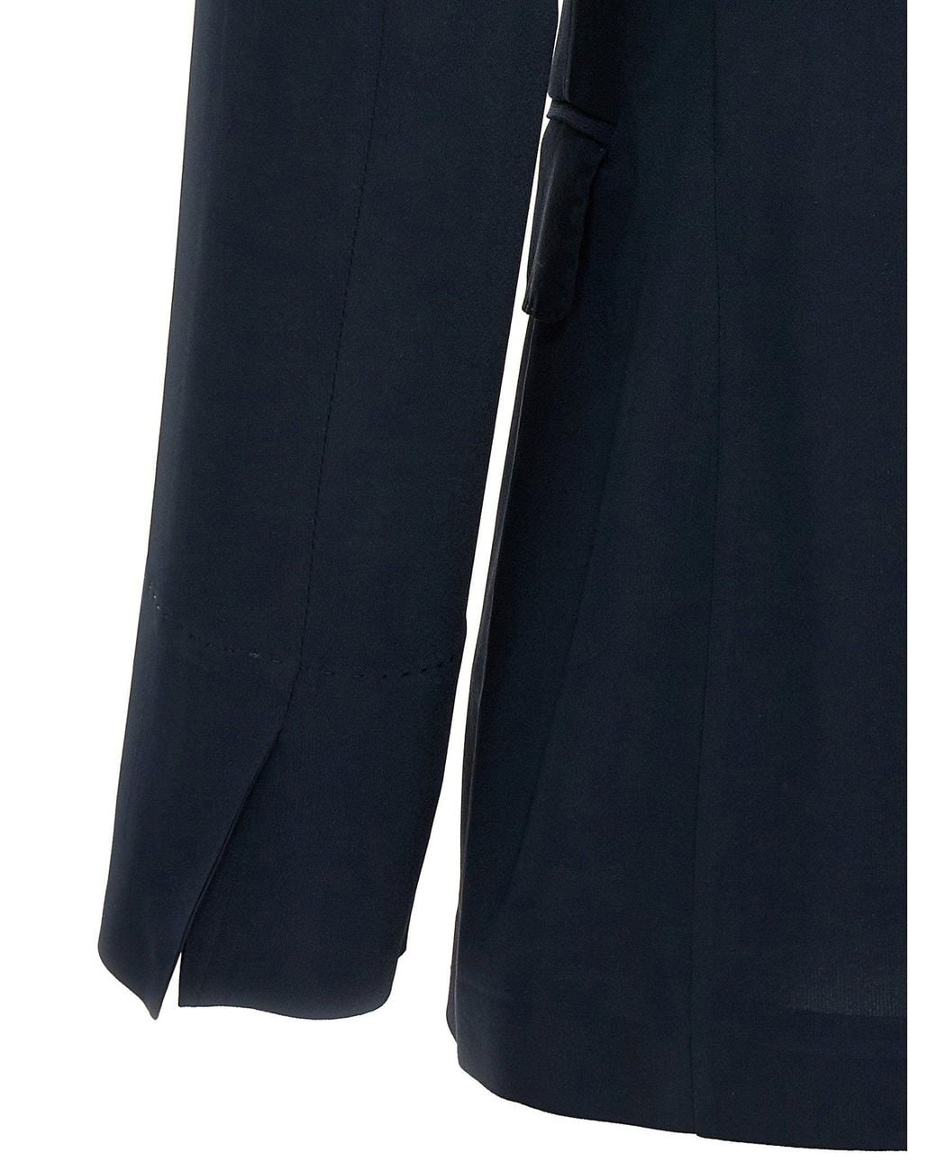 Alberto Biani Blue Double-Breasted Viscose Blazer