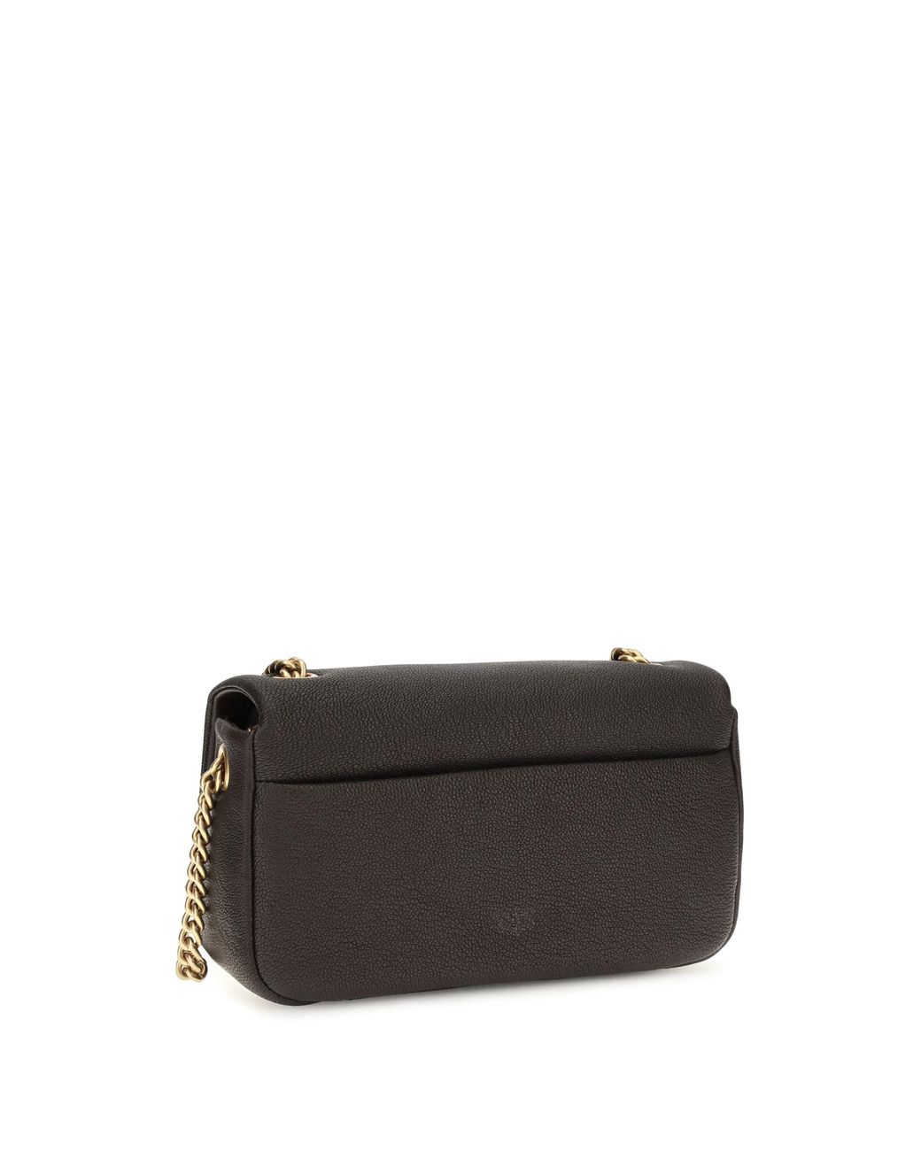 Pinko Gray Shoulder Bag Click Soft Horizontal Chain Mn. Marasca/Antique Calf Leather