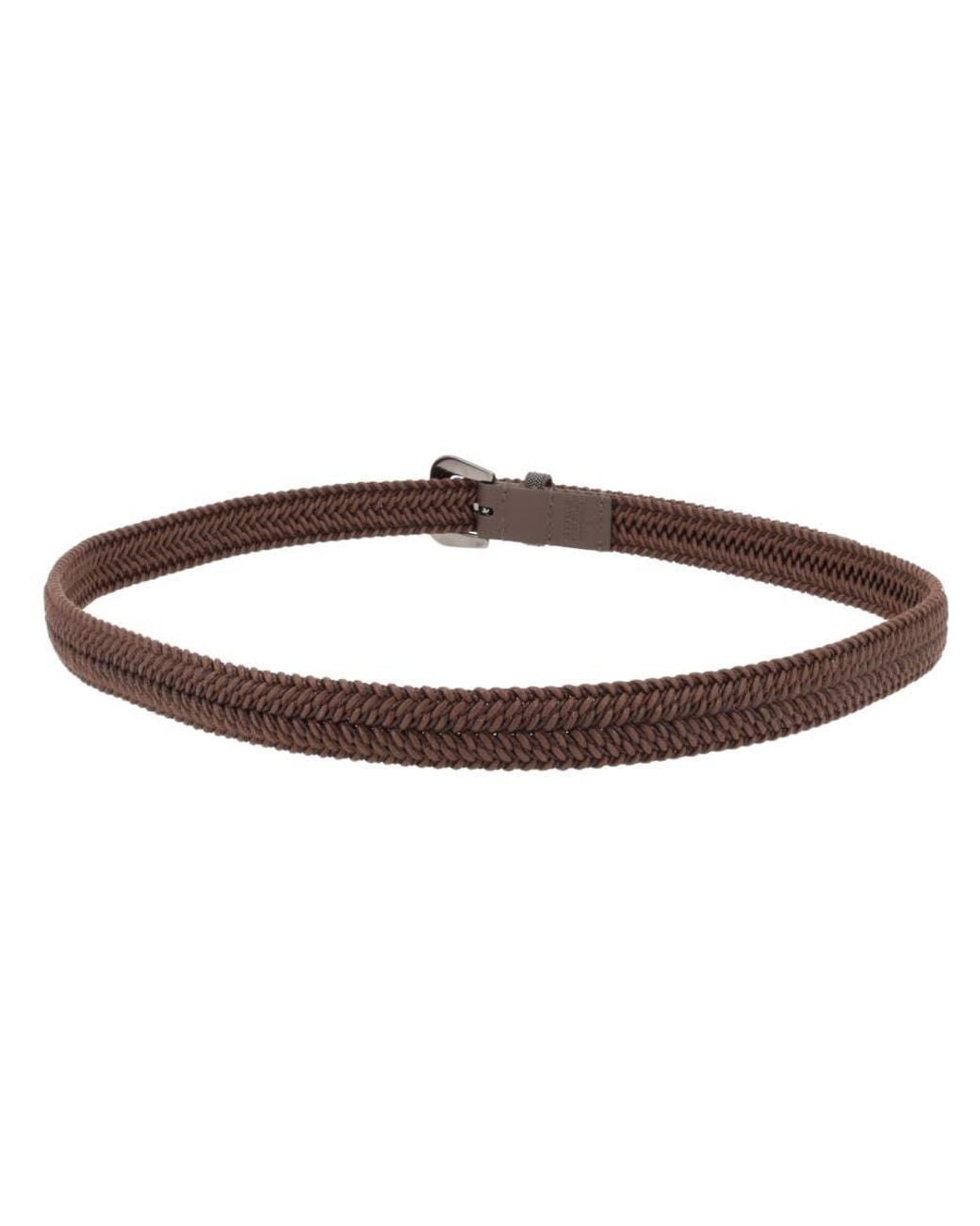 Brunello Cucinelli Brown Braided Belt