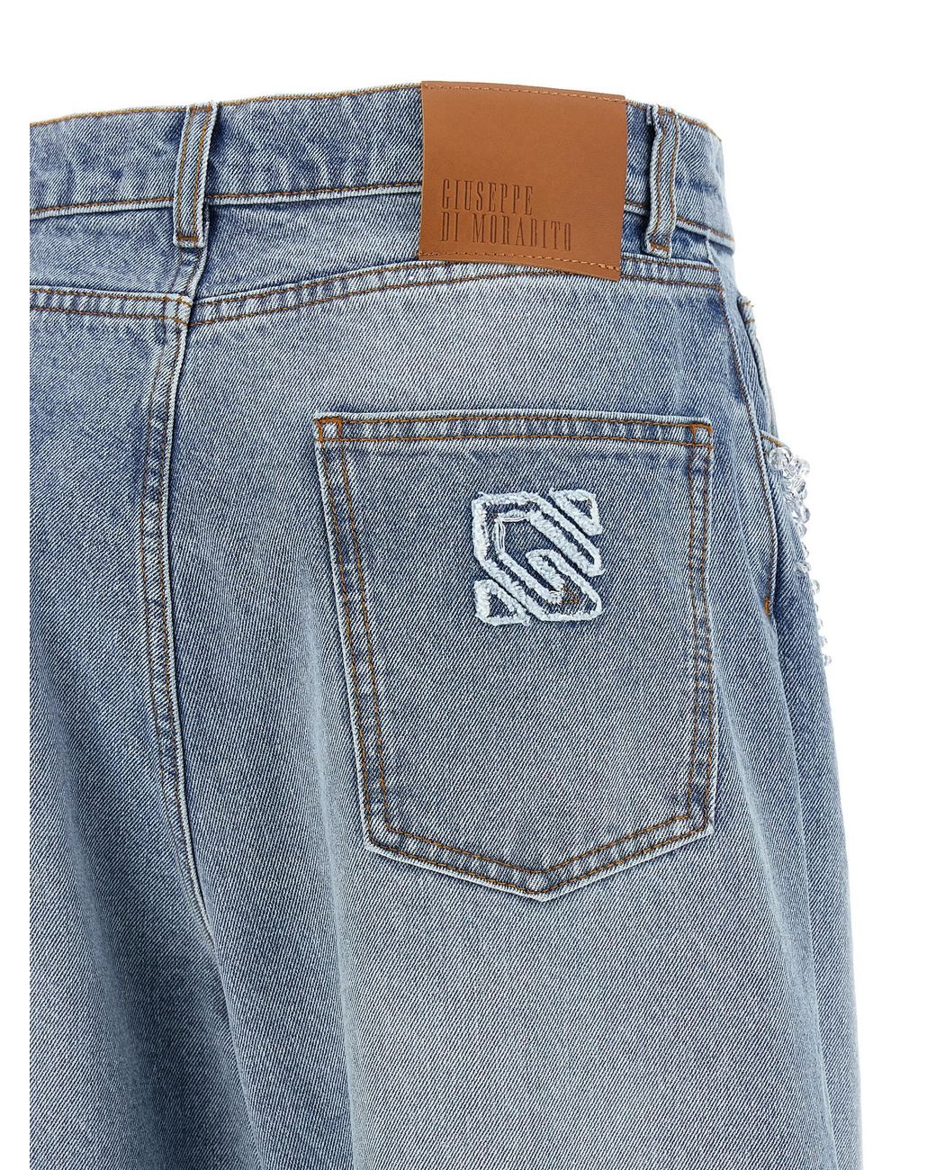 GIUSEPPE DI MORABITO Blue Crystal Jeans Cotton
