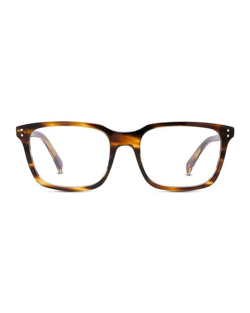 Céline Brown Eyeglasses Square Full Rim, Flamed Havana Frame And Clear Demo Lenses Lens Cl50081I056 for men