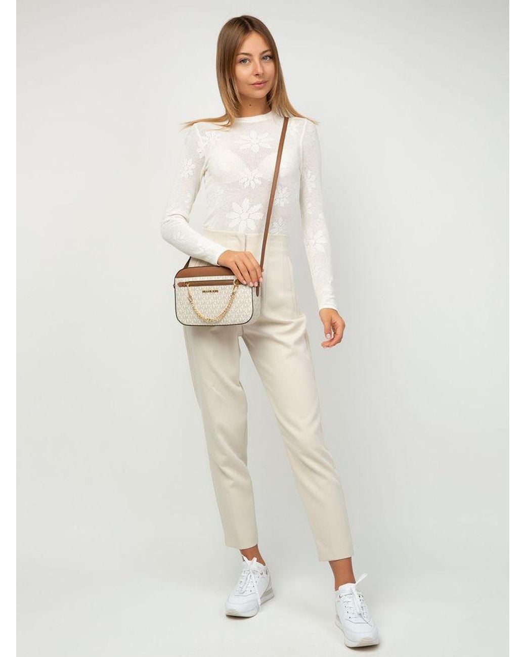 Michael Kors White Crossbody Bag 89.Coated Canvas Crossbody-Bags