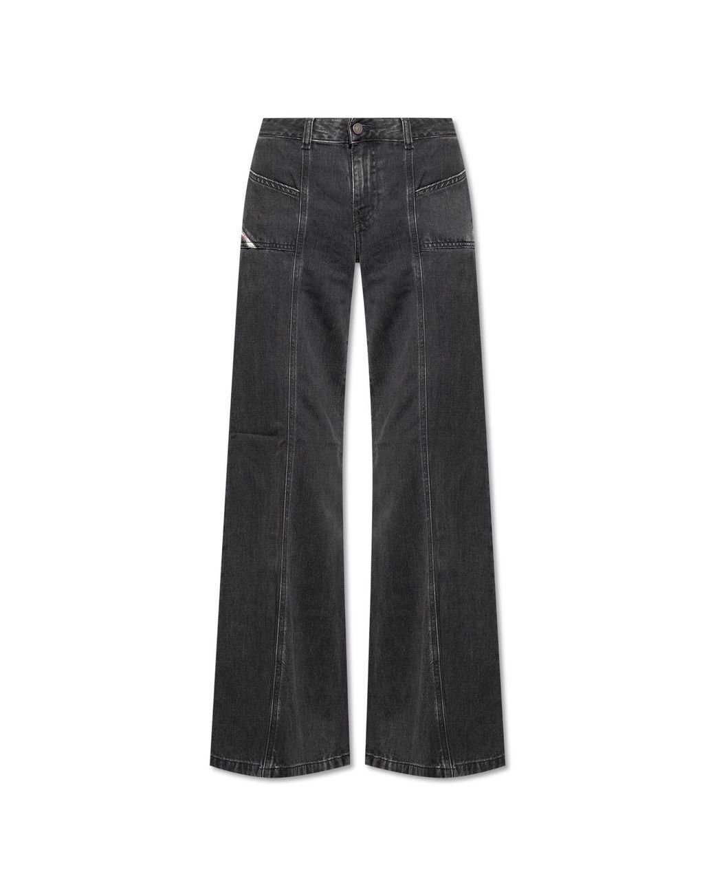 DIESEL D-akii 068hn Flared Bootcut Jeans in Black | Lyst