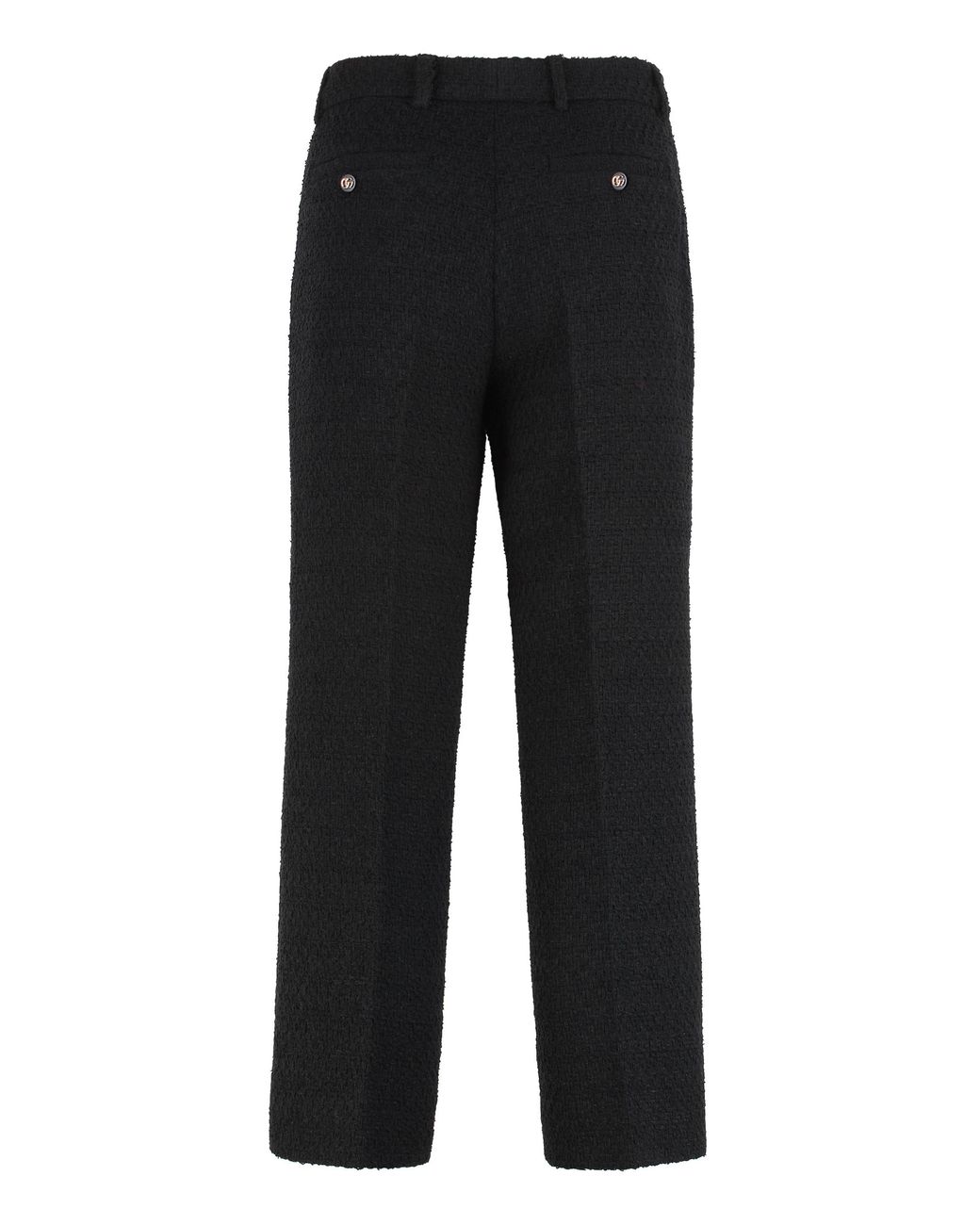 Gucci Black Wool-Blend Straight Trousers Shell: Wool