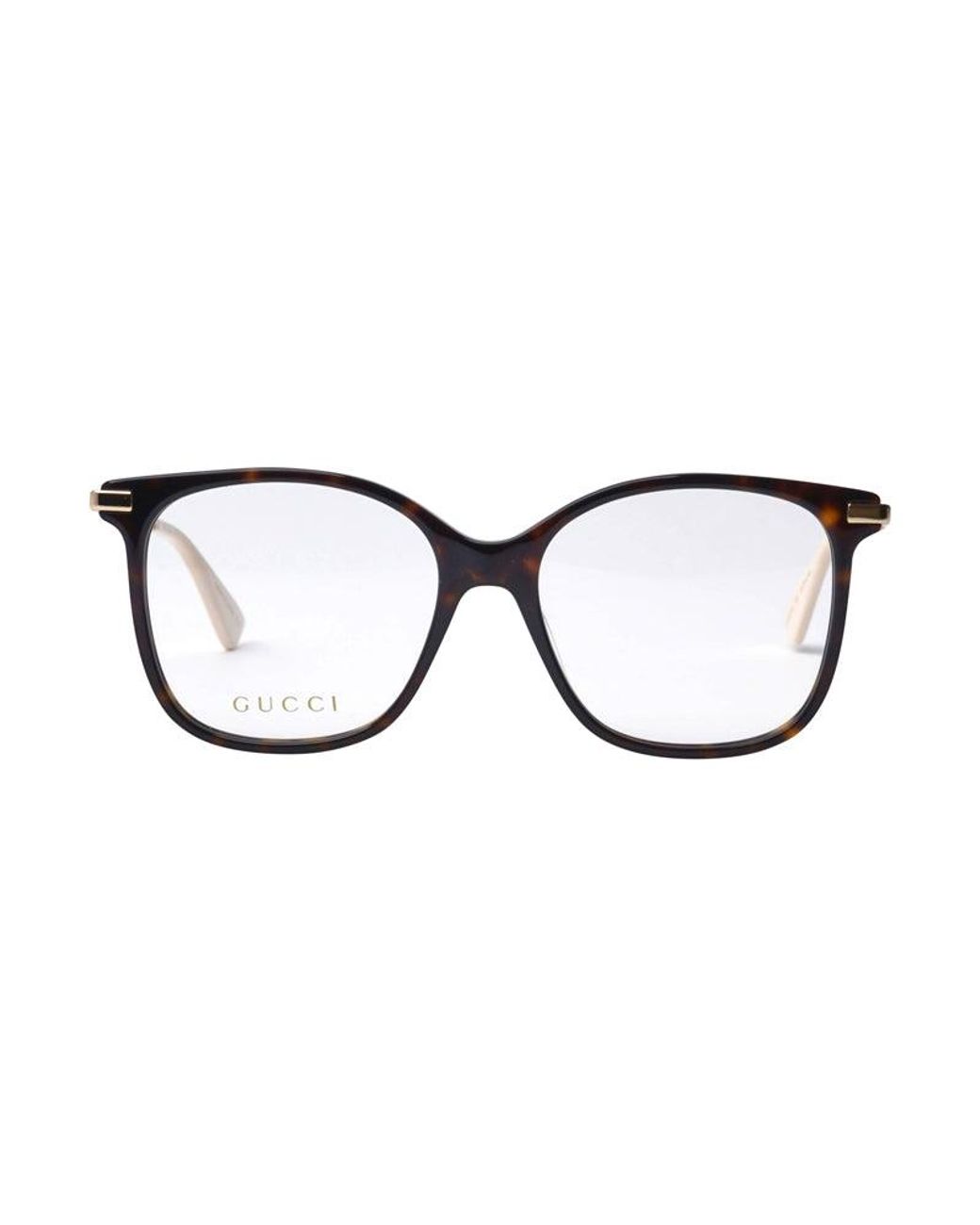 Gucci Metallic Eyeglasses Square Full Rim, Havana- Frame And Clear Demo Lenses Lens Gg0512O002 Sunglasses