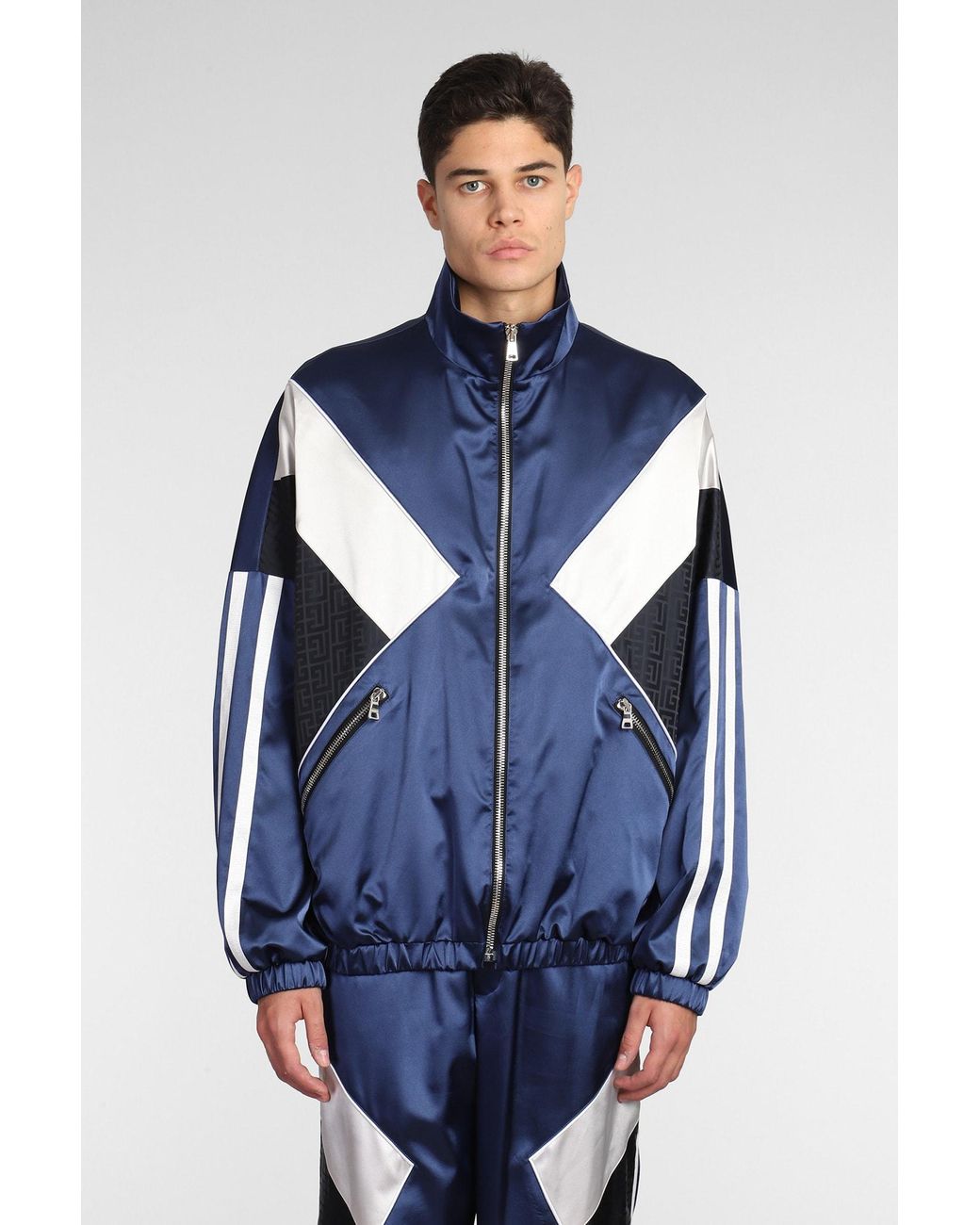 Balmain Casual Jacket In Polyester in Blue for Men | Lyst UK