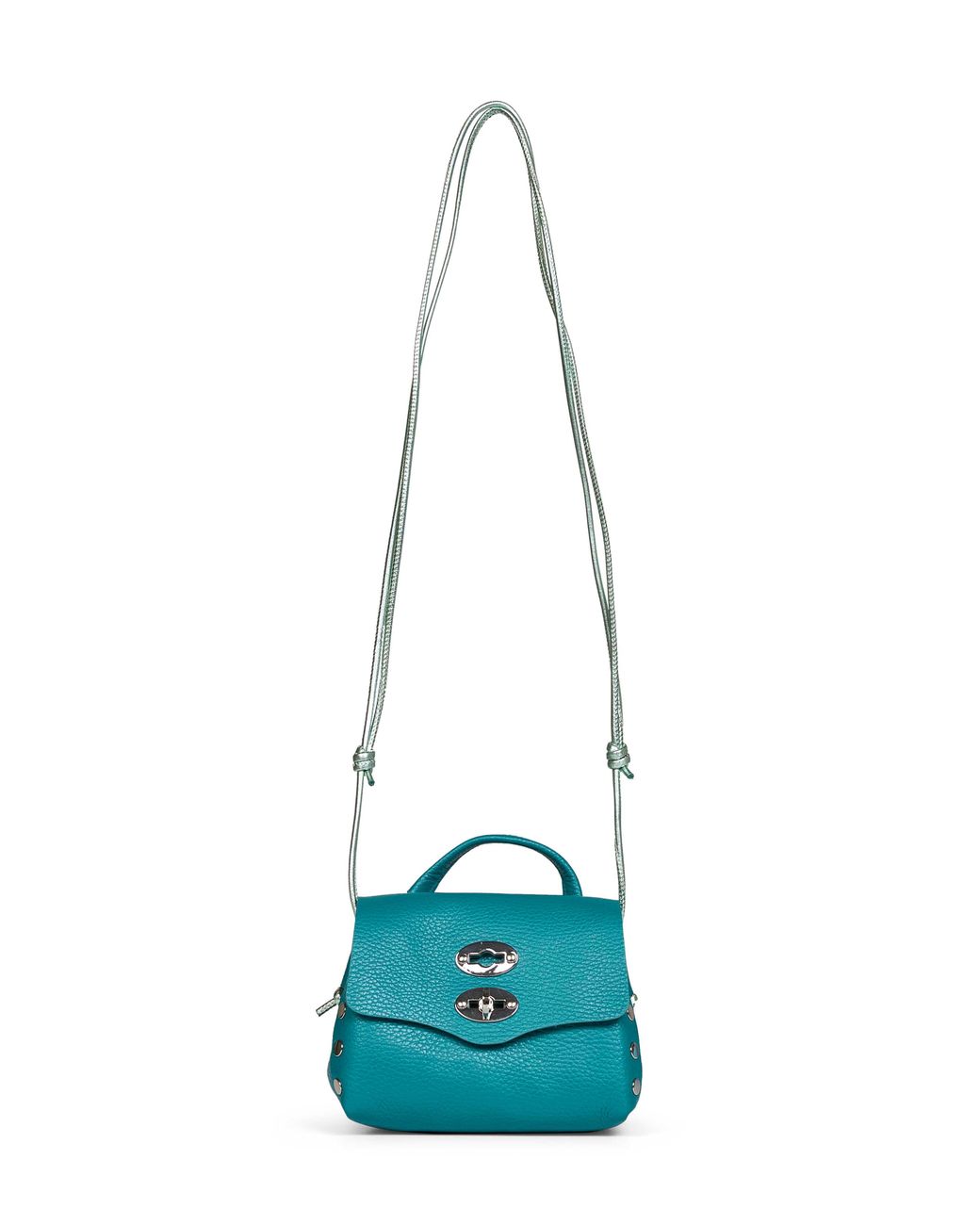 Zanellato Blue Handbag Postina Super Baby Pesto Bovine Leather Handbags
