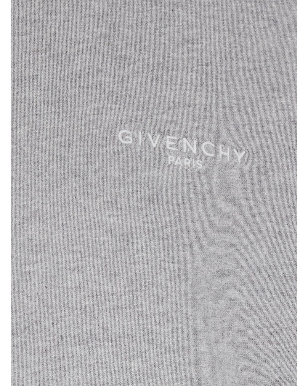 Givenchy Gray Relaxed Logo Hoodie for men