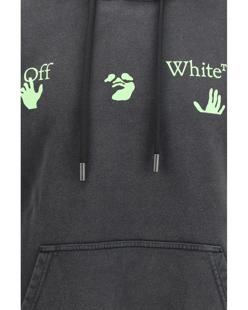 Off-White c/o Virgil Abloh Black Hooded Sweatshirt Bacco Arrow Skate Cotton Sweater for men