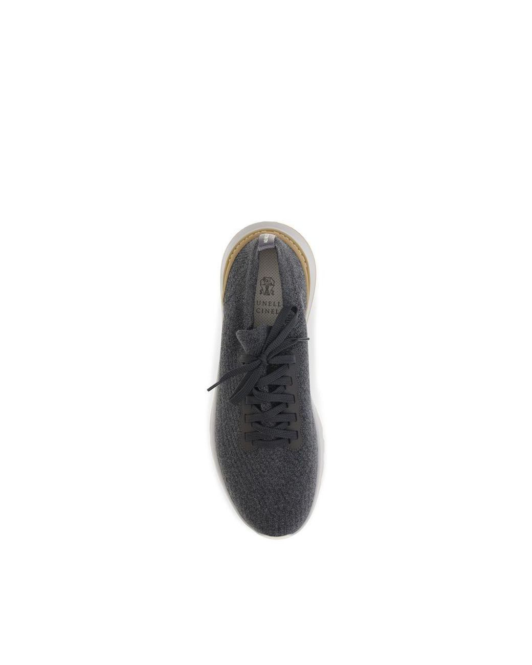 Brunello Cucinelli Blue Cotton Low Top Sneakers for men