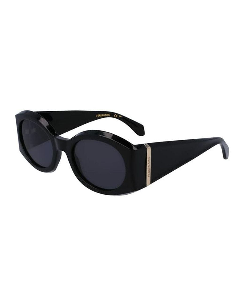 Ferragamo Blue Salvatore Sunglasses Oval Full Rim, Frame And. Lens Sf2008S001