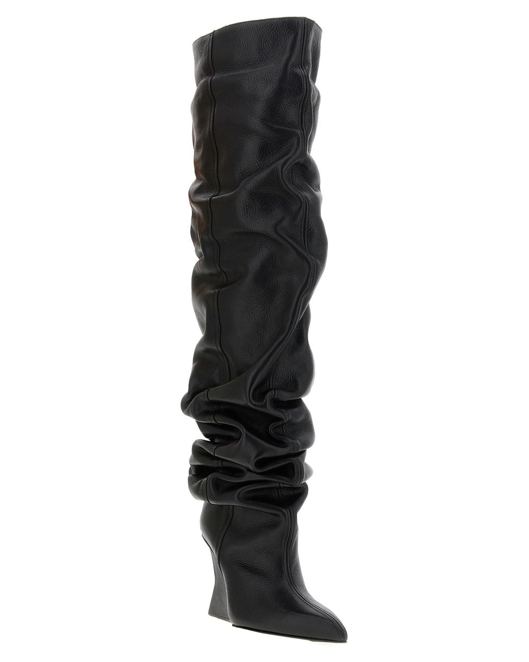 Balmain Black Calfskin Over The Knee Shoe