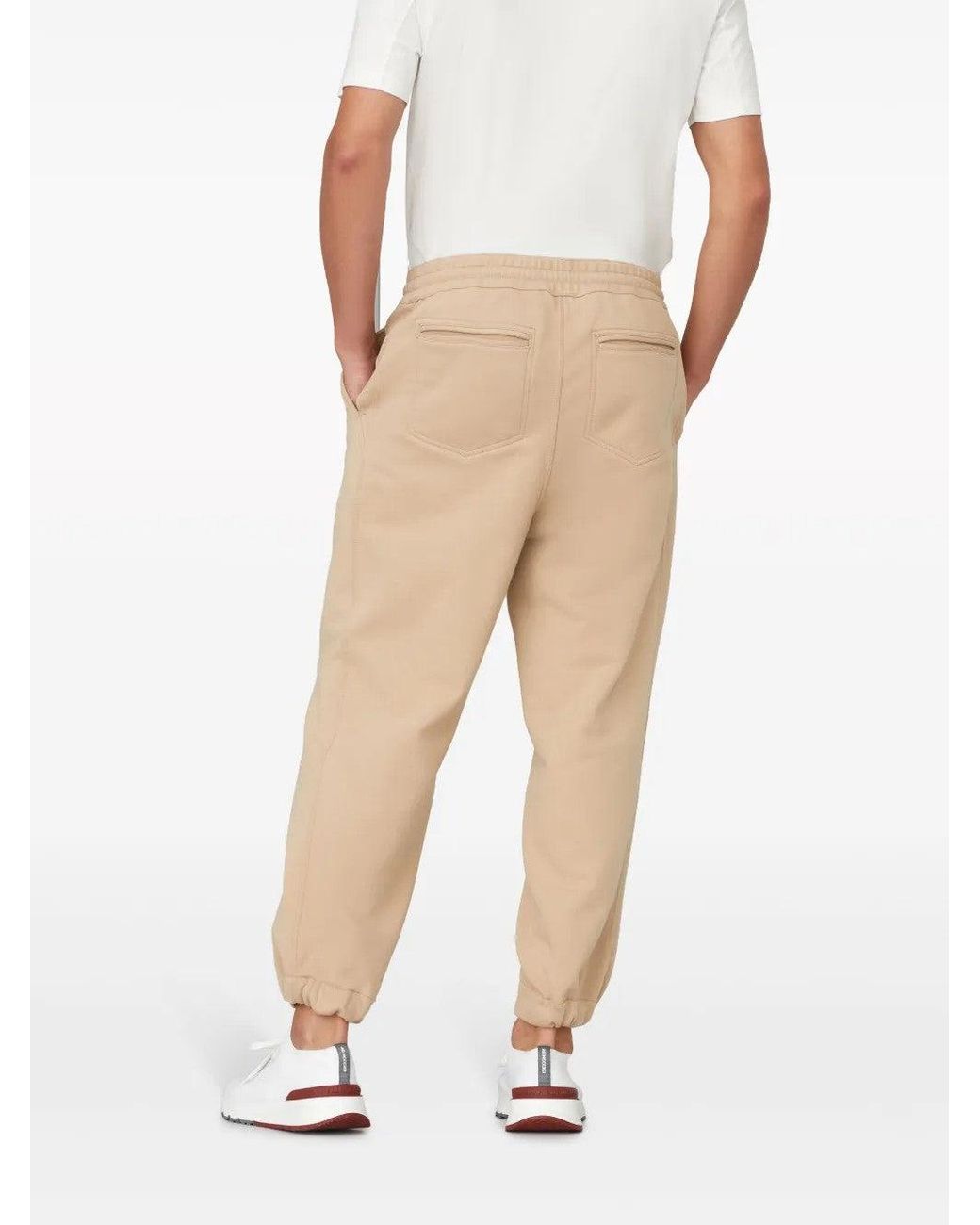 Brunello Cucinelli Natural Tailored Jogger Trousers for men