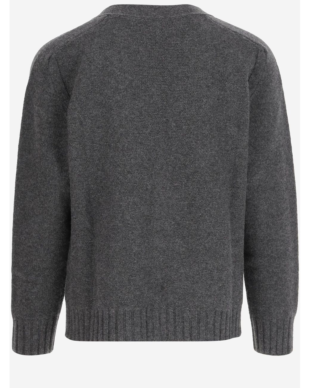 Bottega Veneta Gray Wool V-Neck Cardigan for men
