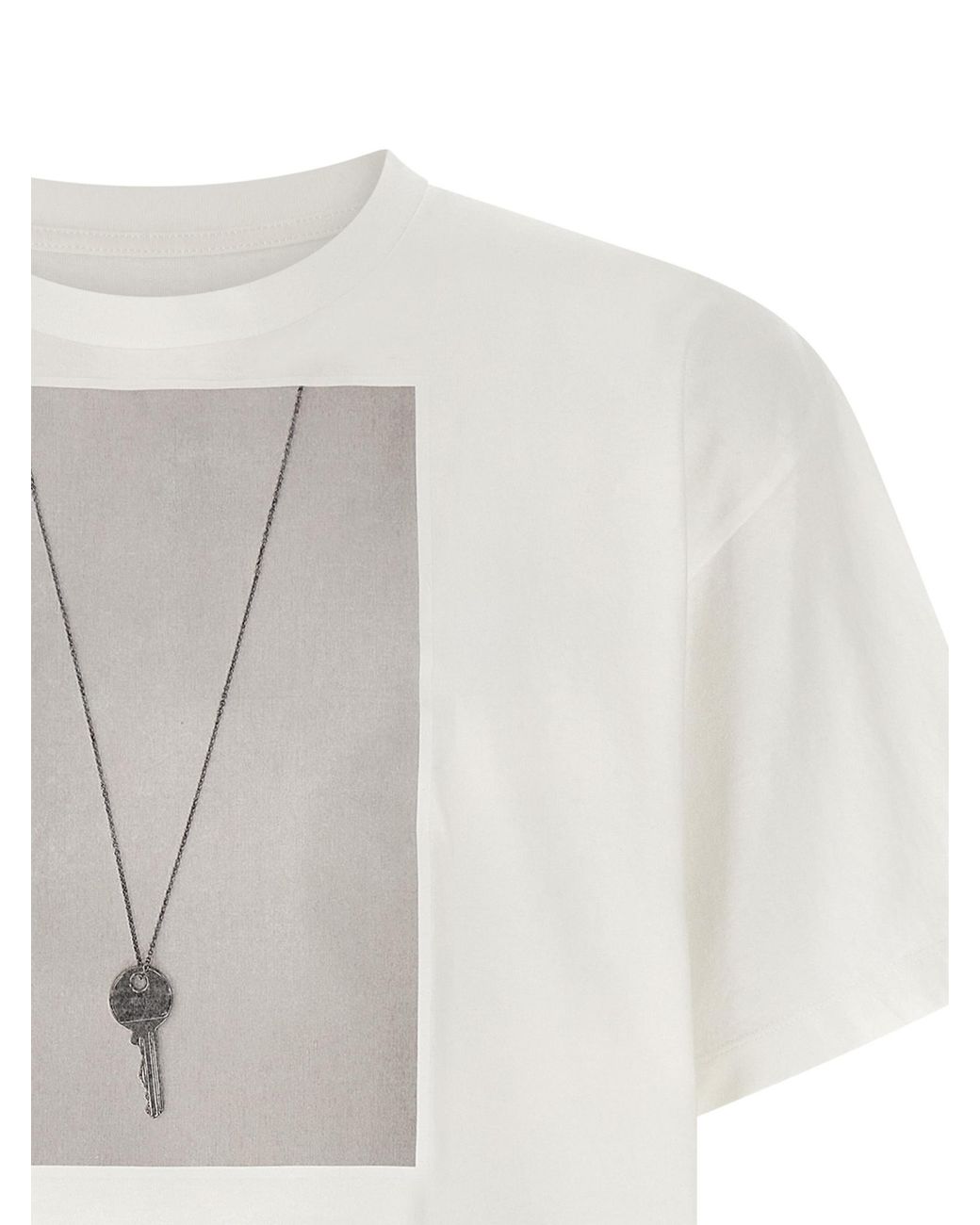 MM6 by Maison Margiela Necklace Trompe L'oeil Graphic T-shirt White for men