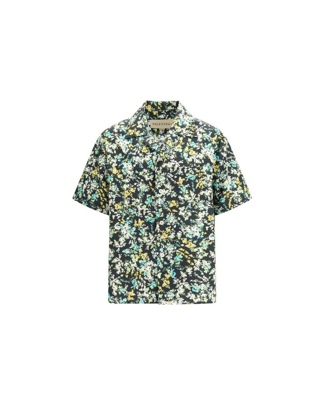 Valentino Garavani Green Multicolor Cotton Pattern Shirt for men