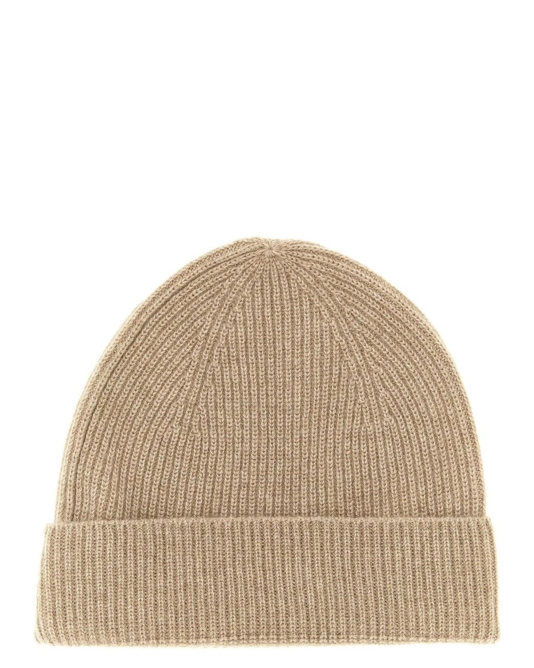 Ballantyne Cashmere Ribbed Beanie in Natural for Men | Lyst