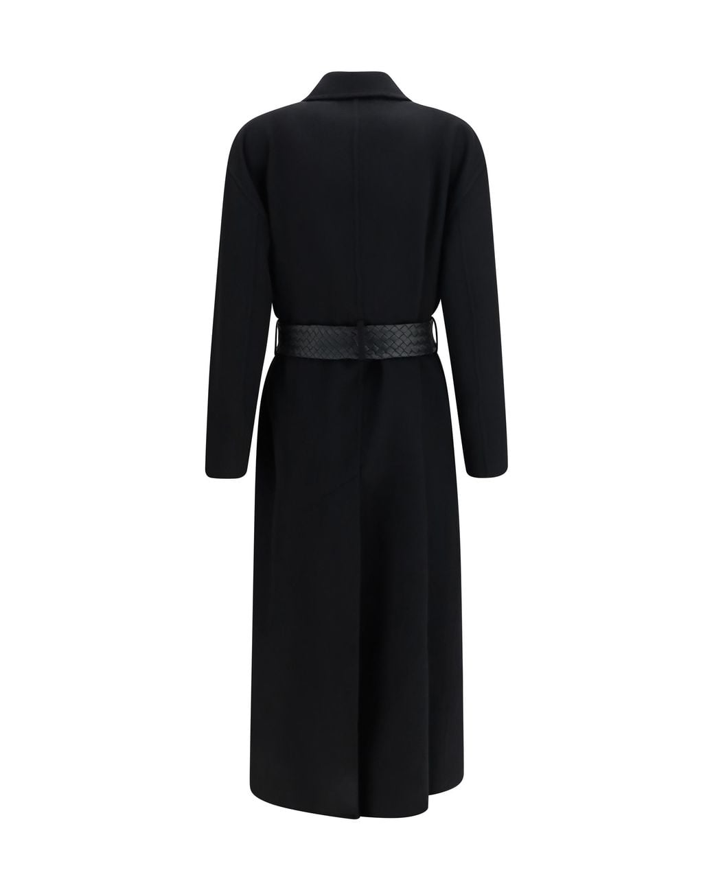 Bottega Veneta Black Long Wool And Cashmere Coat Merino