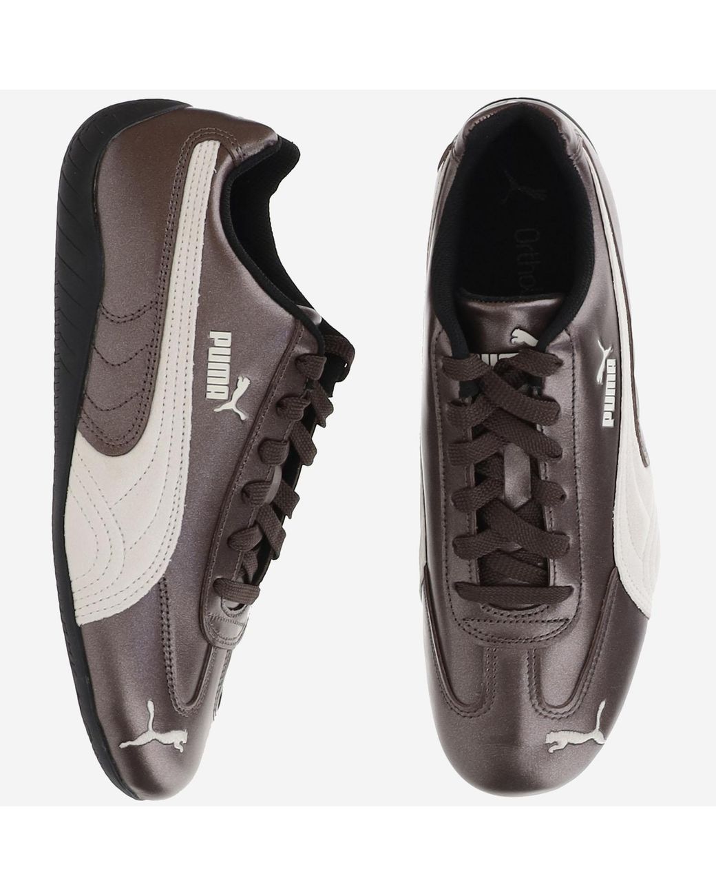 PUMA Brown Sneakers Speedcat Metallic Fabric And Rubber Trainers
