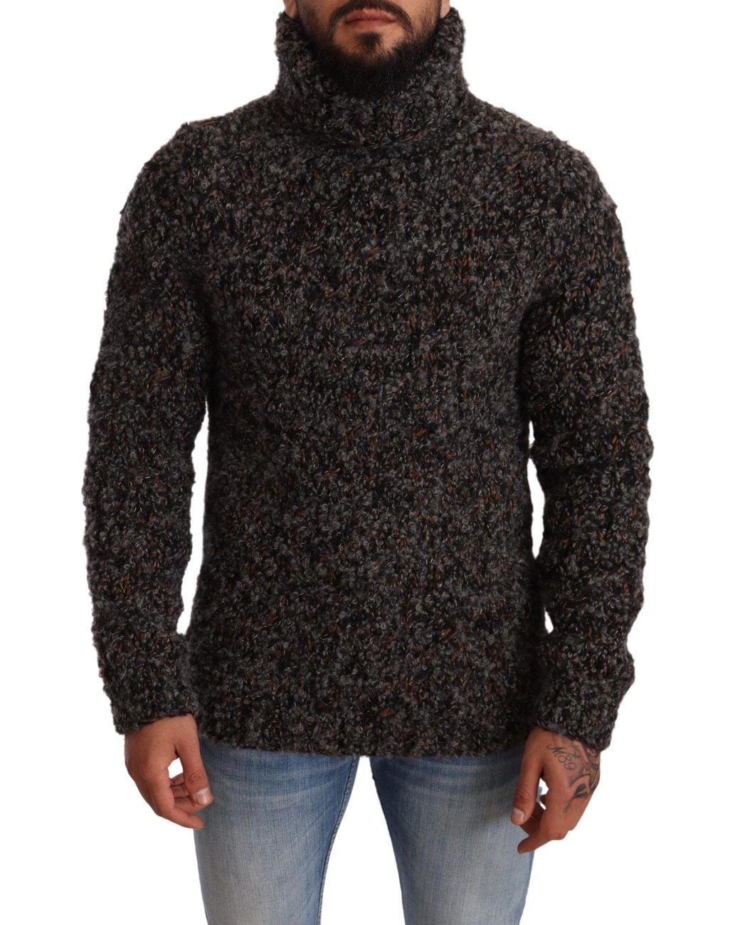 Dolce & Gabbana Black Wool Blend Turtleneck Pullover Sweater Clothing for men