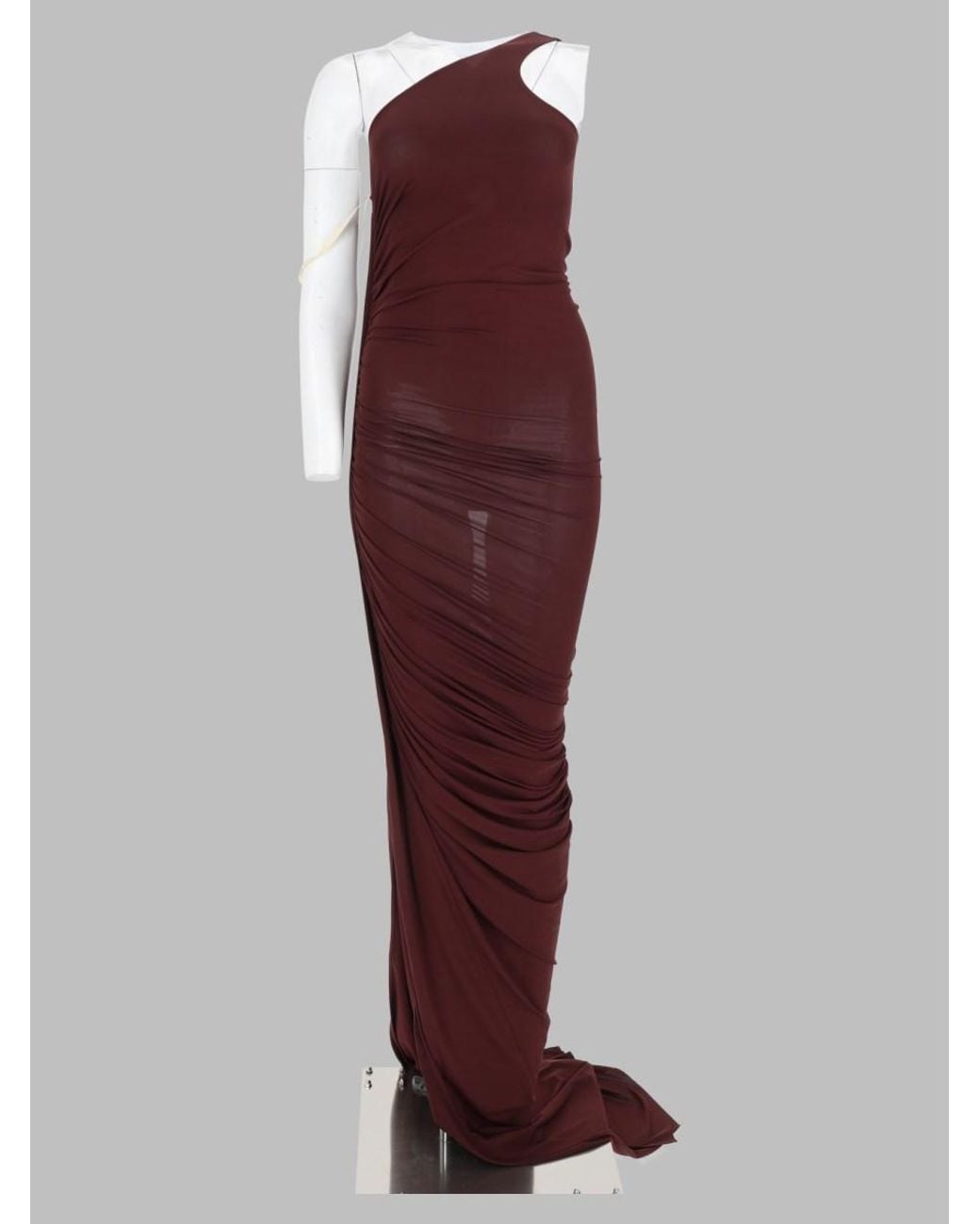 Rick Owens Purple Long One-Shoulder Dress Viscose
