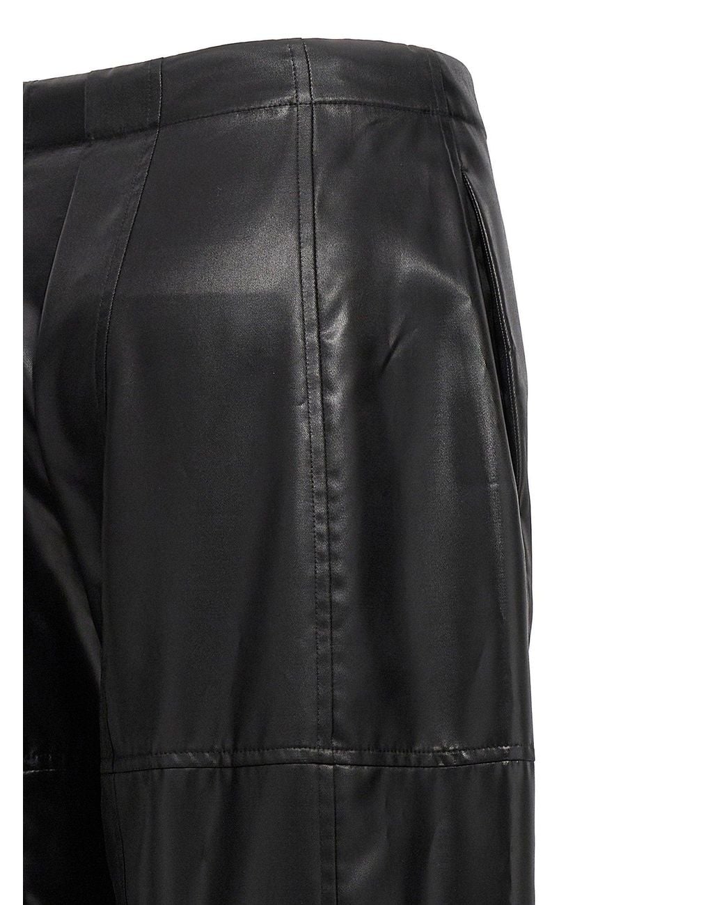 Jil Sander Black Coated Cupro Trousers