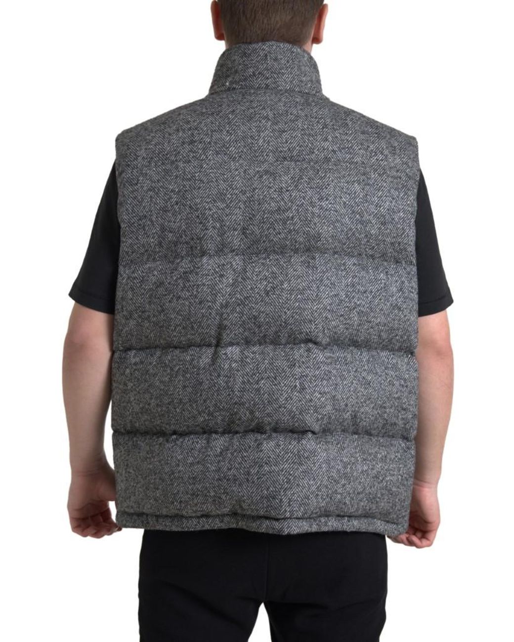 Dolce & Gabbana Black Elegant Chevron Knit Wool Blend Vest Jacket Clothing for men