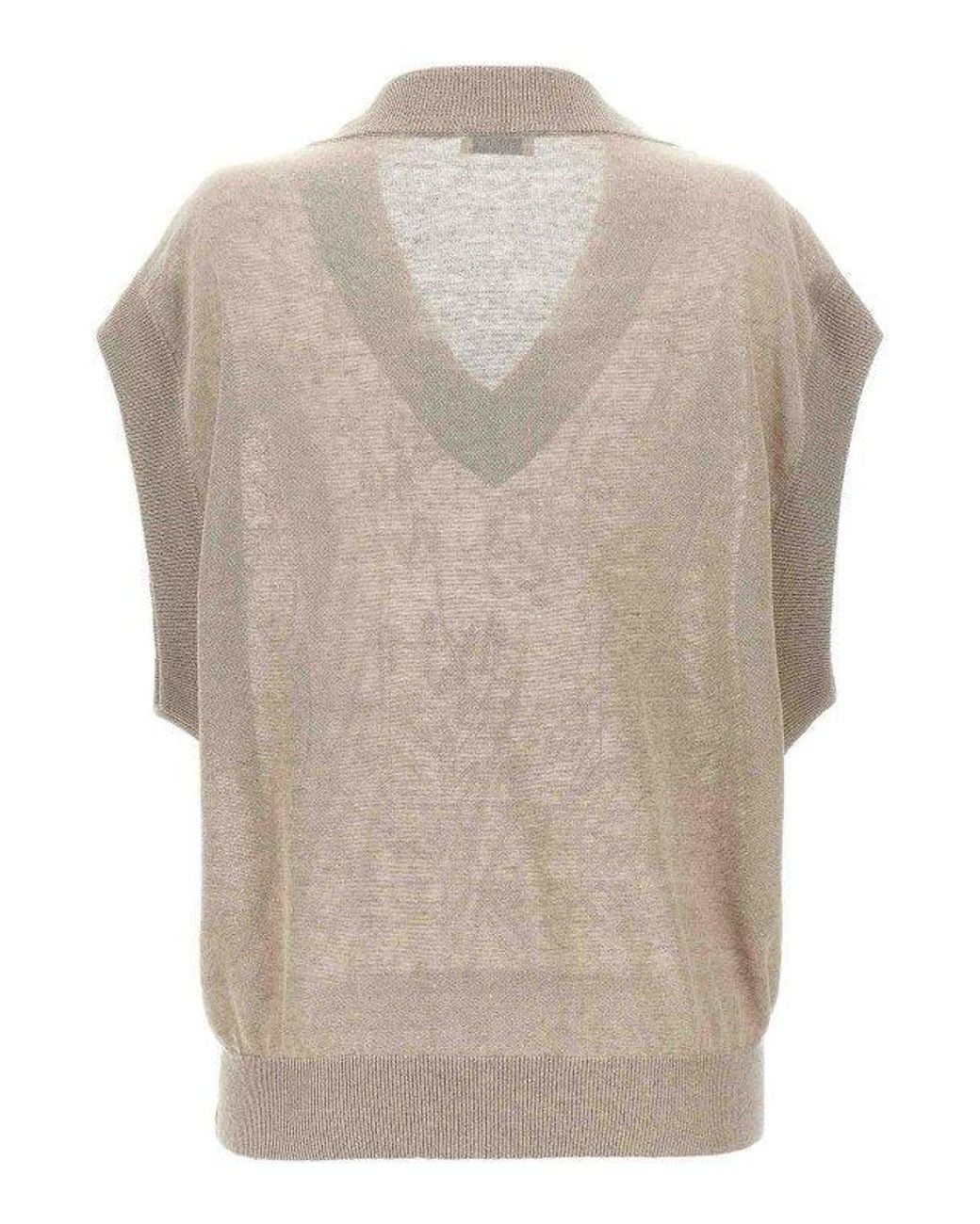 Brunello Cucinelli Natural Linen Blend Sweater