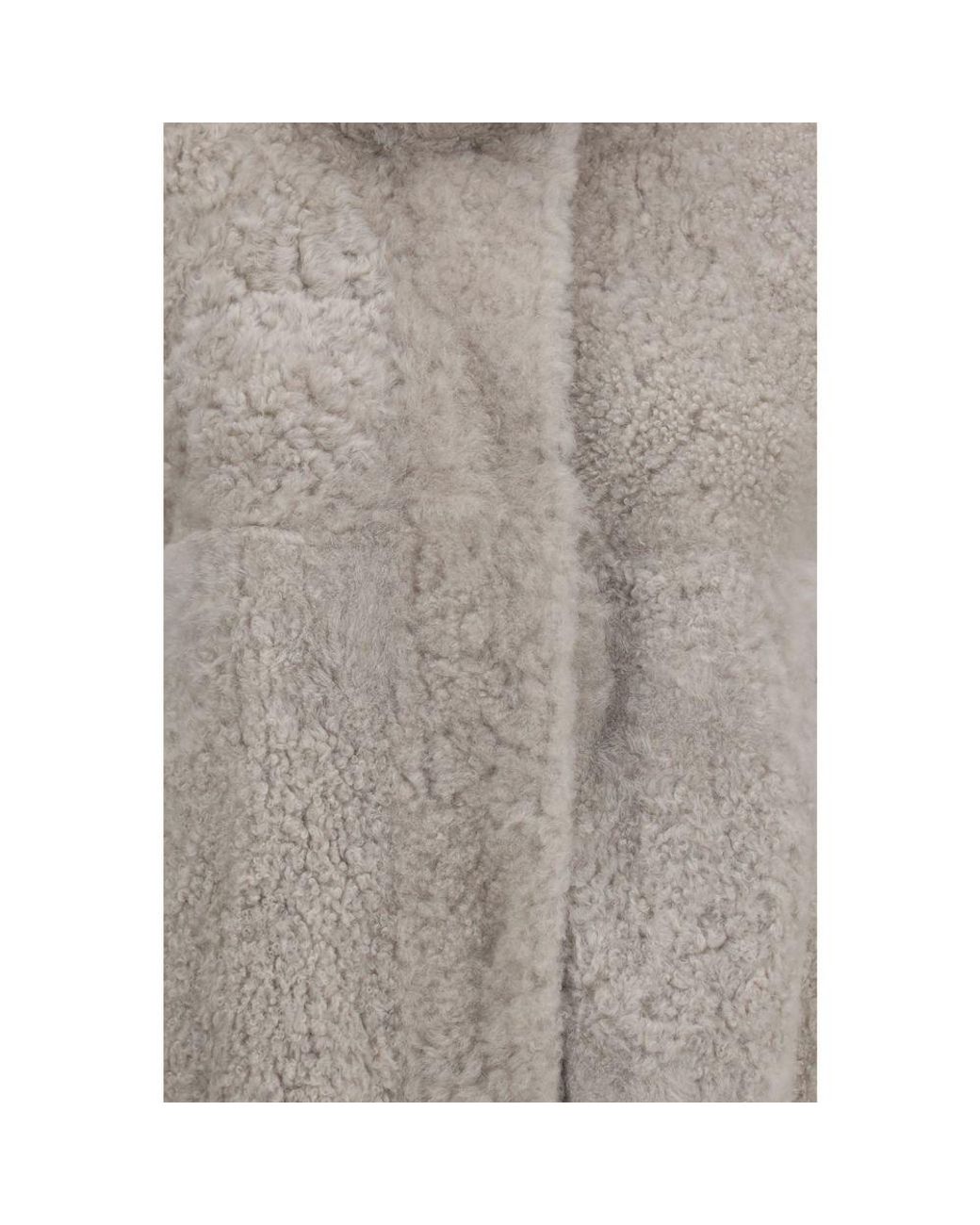 Brunello Cucinelli Gray Faux Fur Full