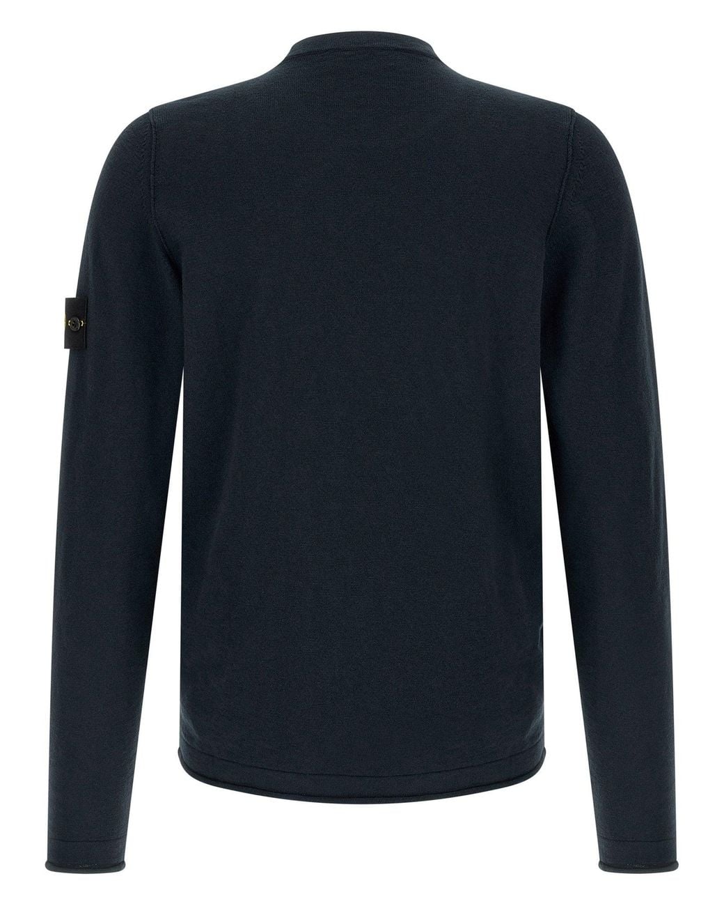 Stone Island Blue Shaved Cotton-Nylon Knit Sweater