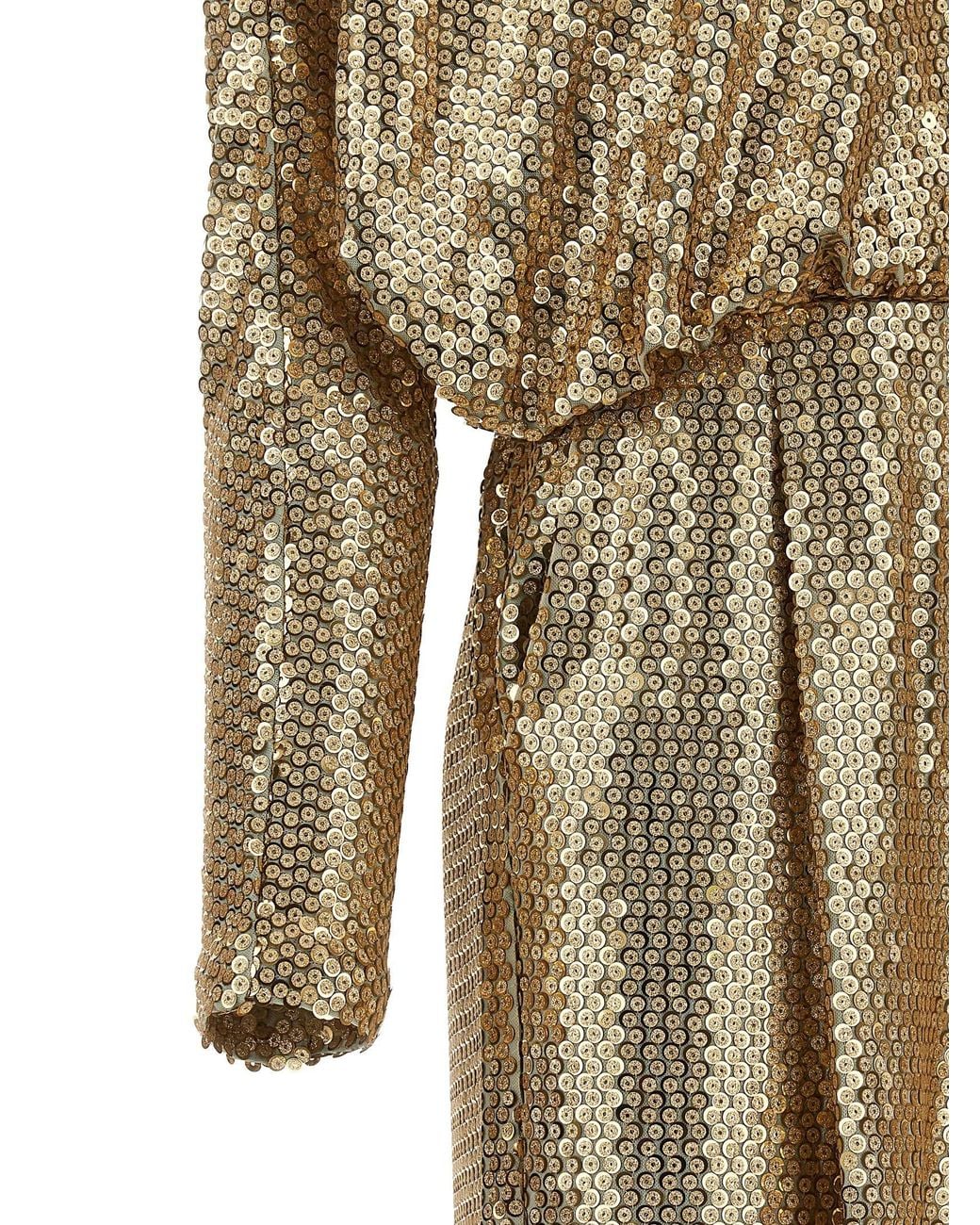 Elie Saab Natural Sequin-Embroidered Silk Blend Jumpsuit