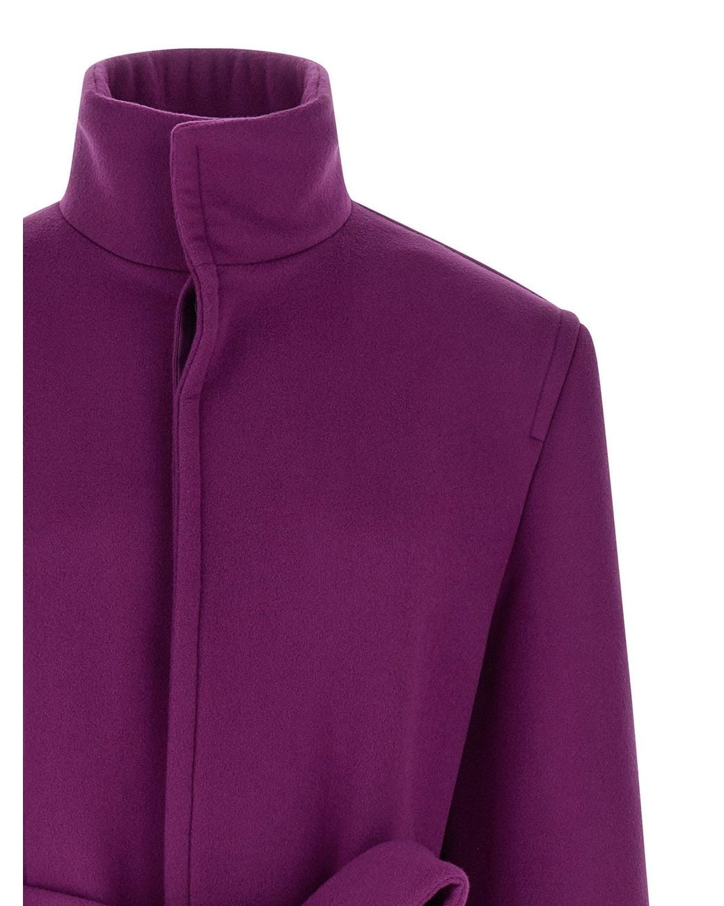 Saint Laurent Purple Double-Face Wool Coat