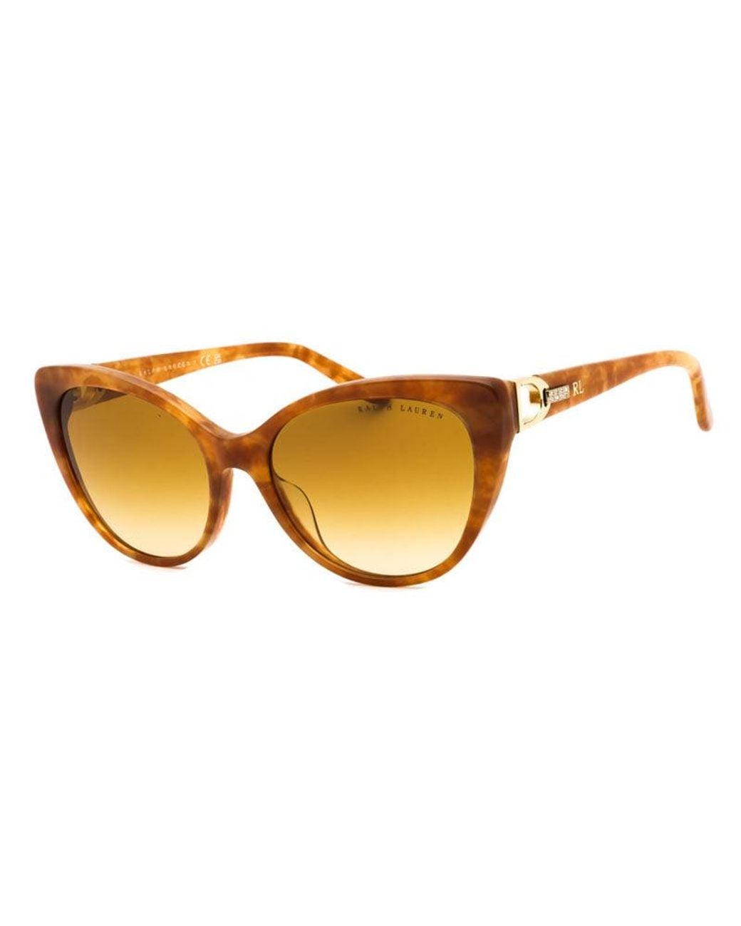Ralph Lauren Brown Sunglasses Cat Eye Full Rim, Havana Frame And Gradient Lens Rl8215Bu60832L