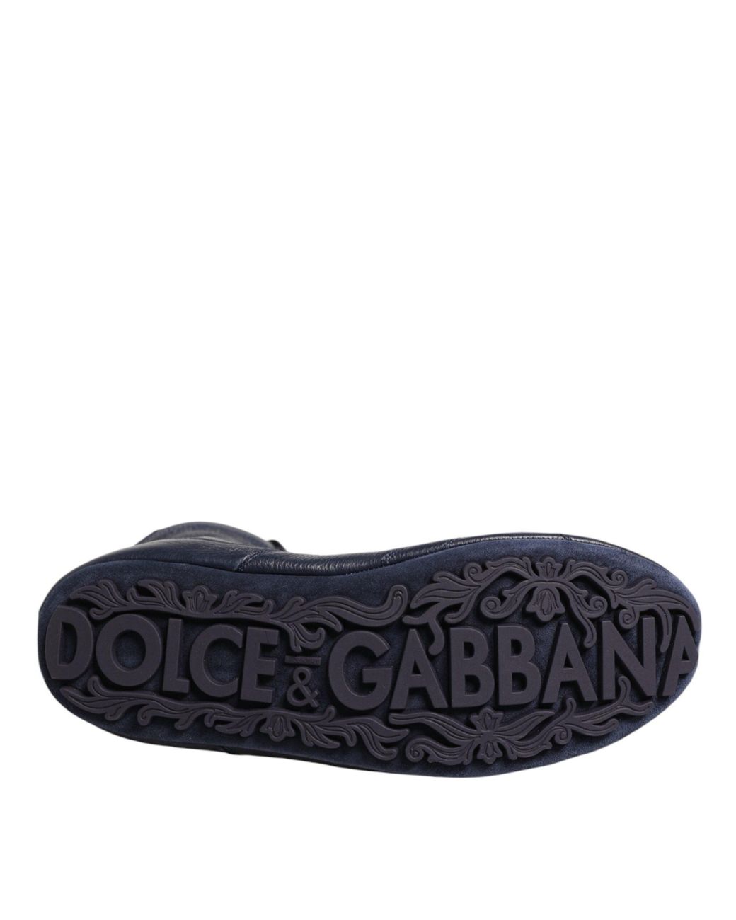 Dolce & Gabbana Dark Blue Deer Leather Mid Calf Boots Shoes for men