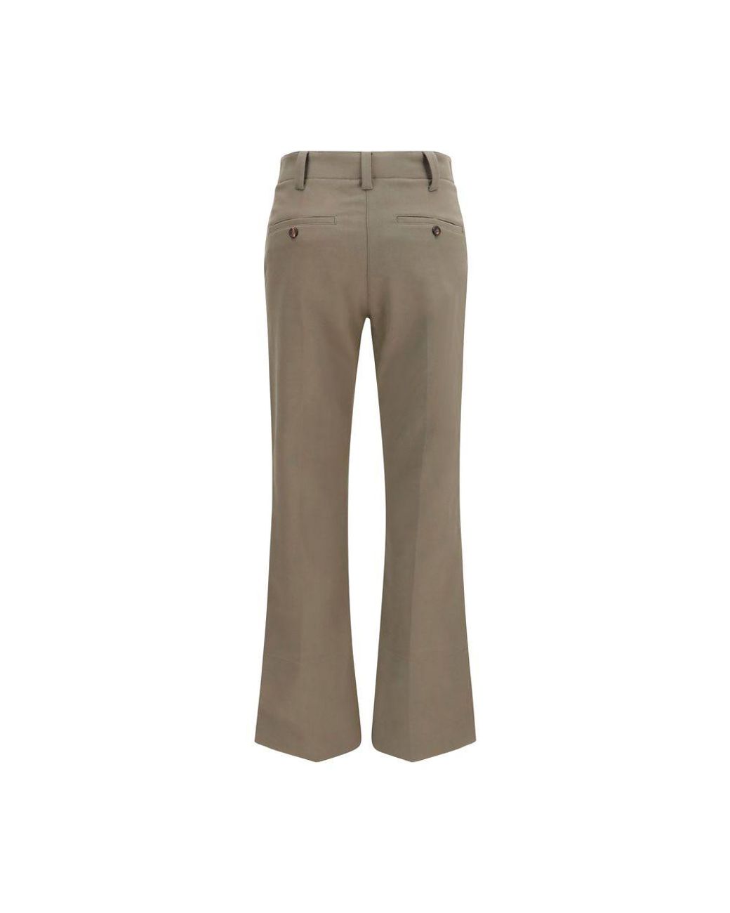 Brunello Cucinelli Gray Brown Cotton Flared Pants
